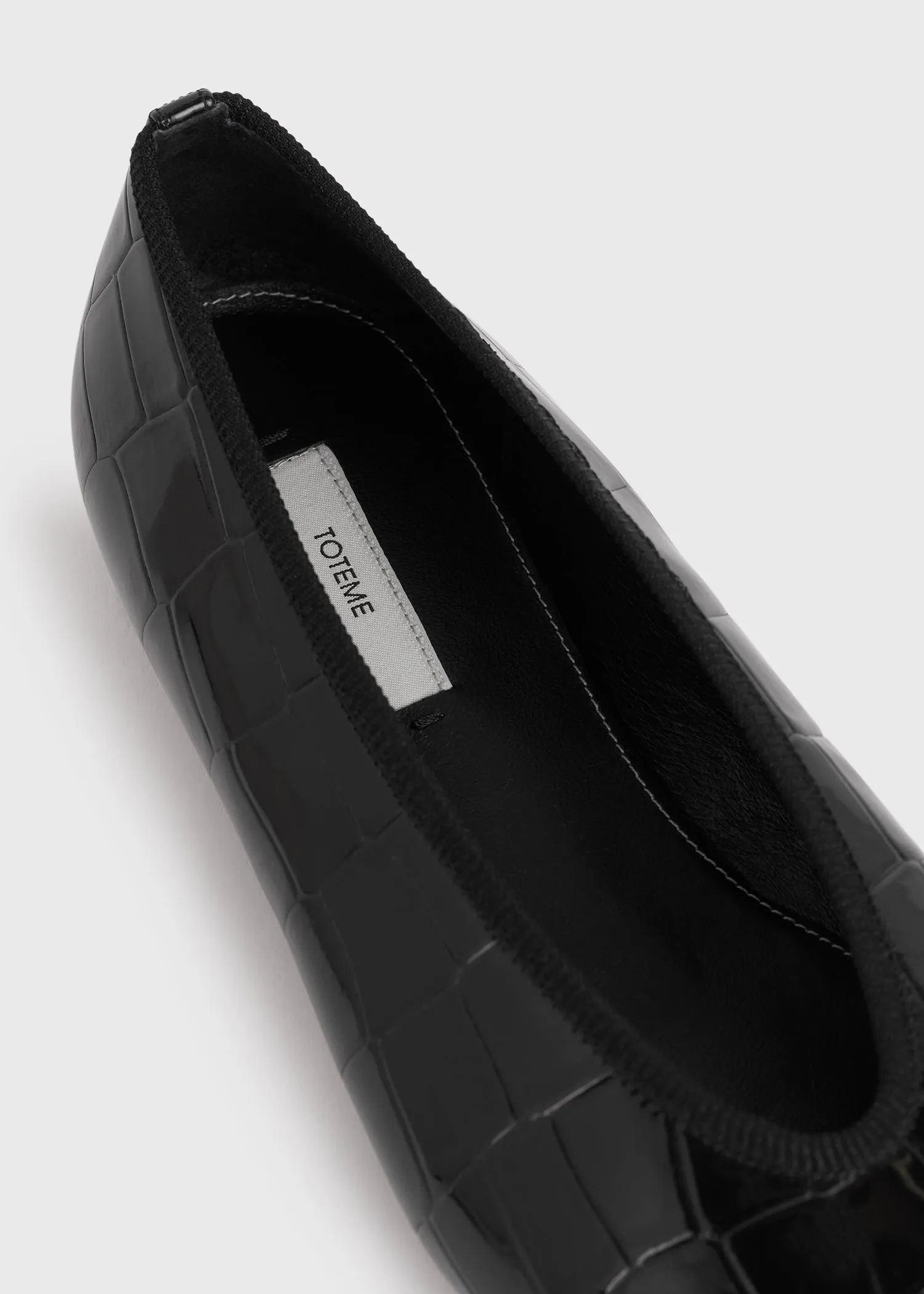 Minimalist croco-embossed ballerinas black sold by Toteme product image thumbnail 5