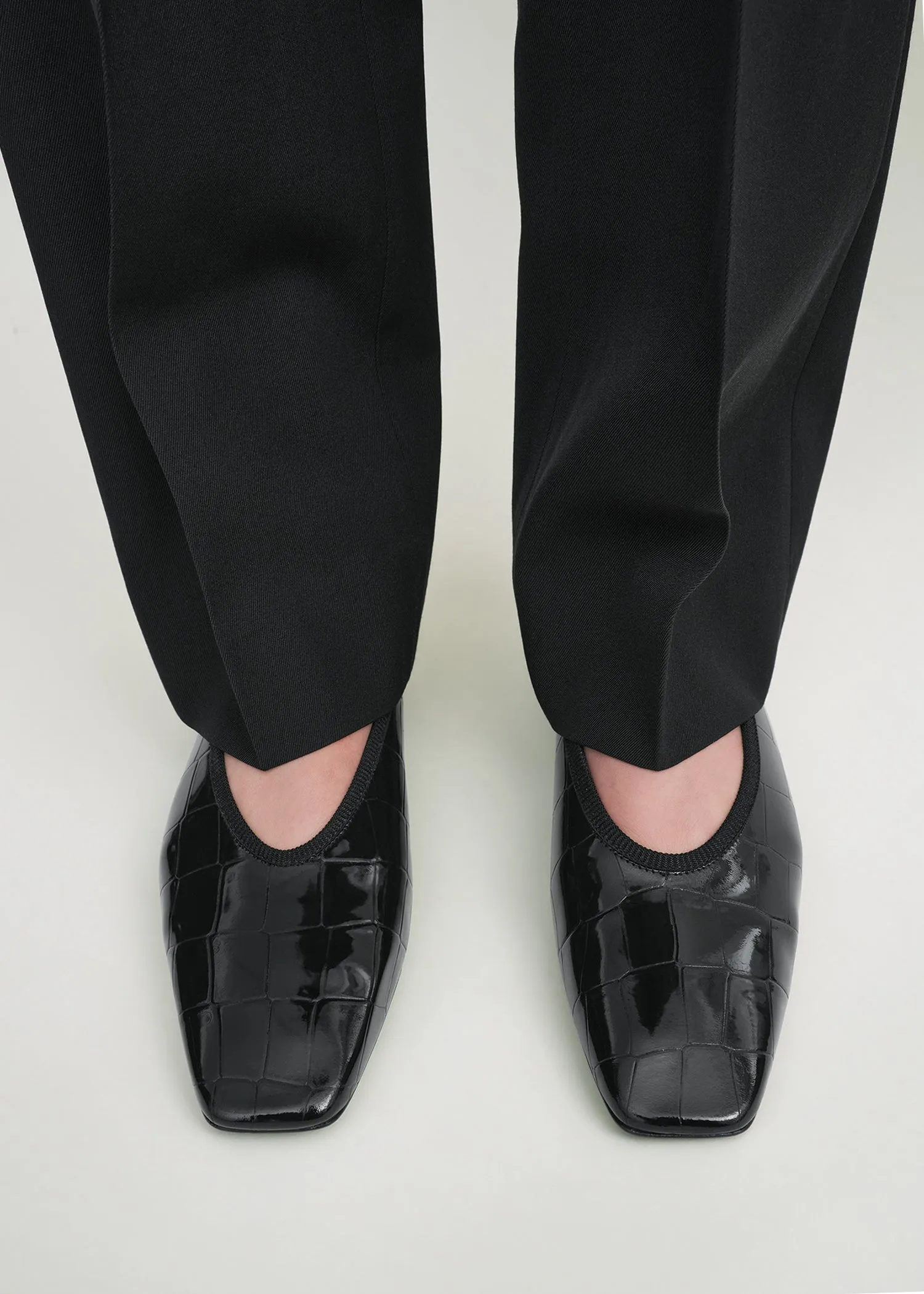 Minimalist croco-embossed ballerinas black sold by Toteme product image thumbnail 2