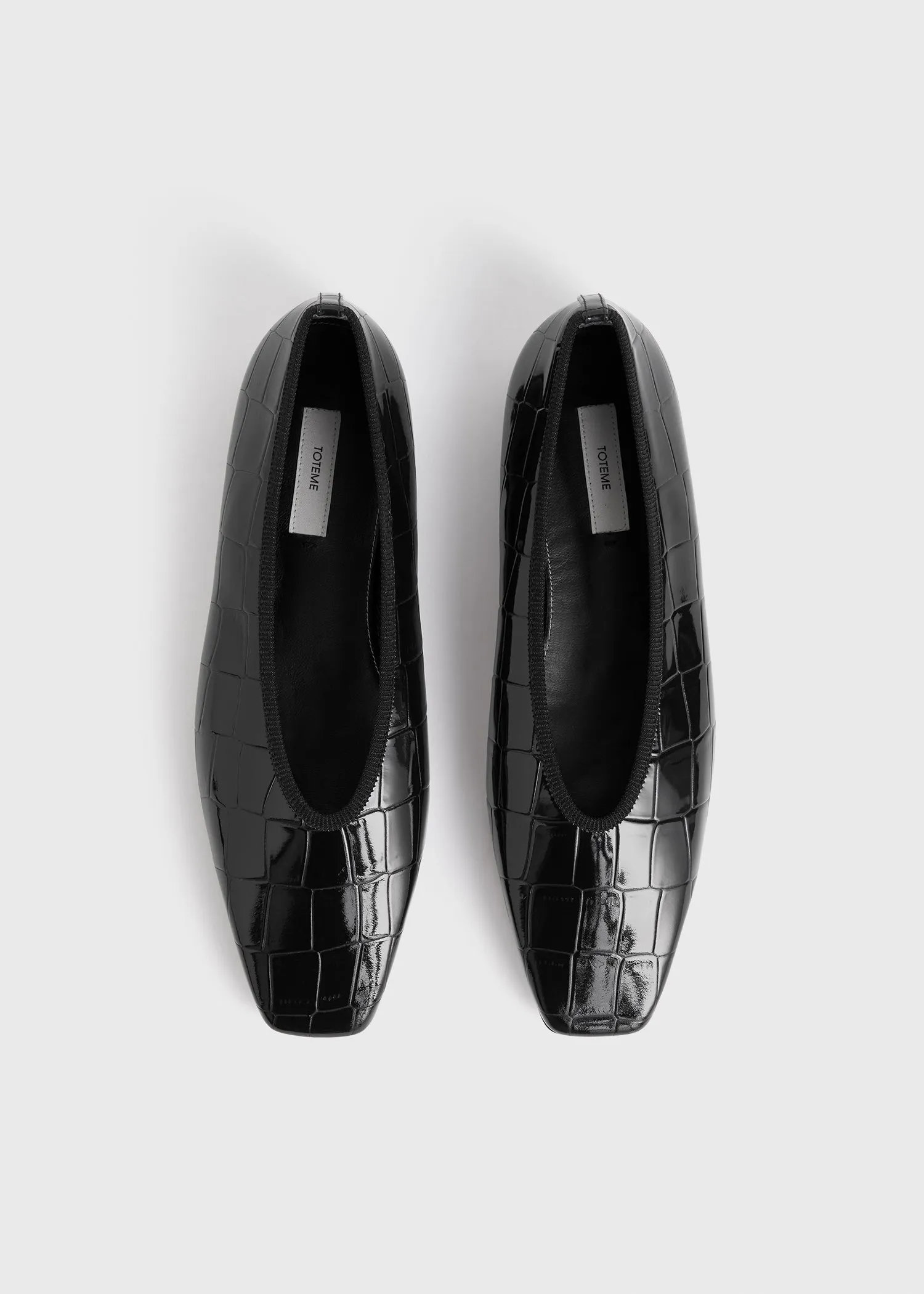 Minimalist croco-embossed ballerinas black sold by Toteme product image thumbnail 4