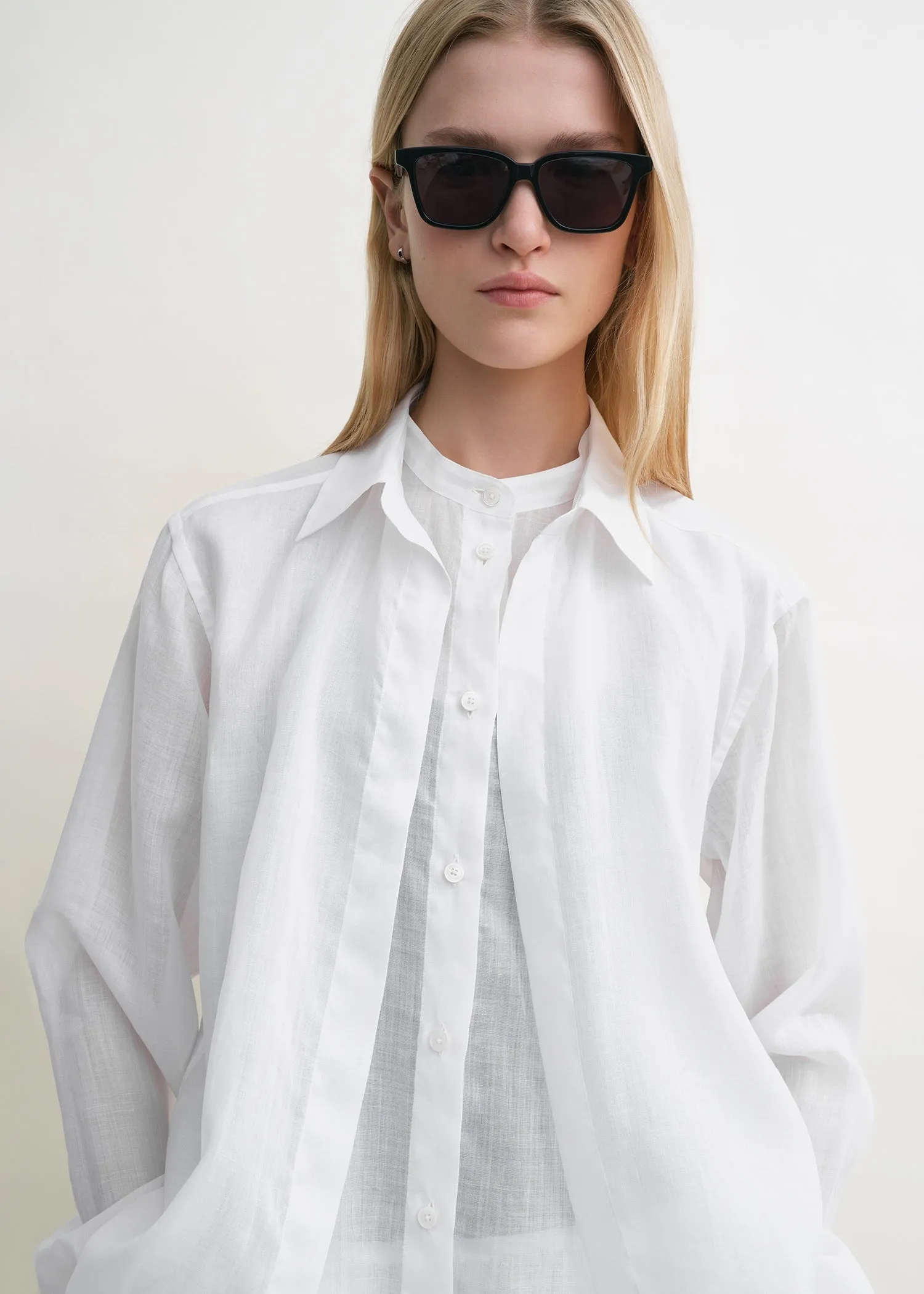 Double collar shirt white sold by Toteme product image thumbnail 4