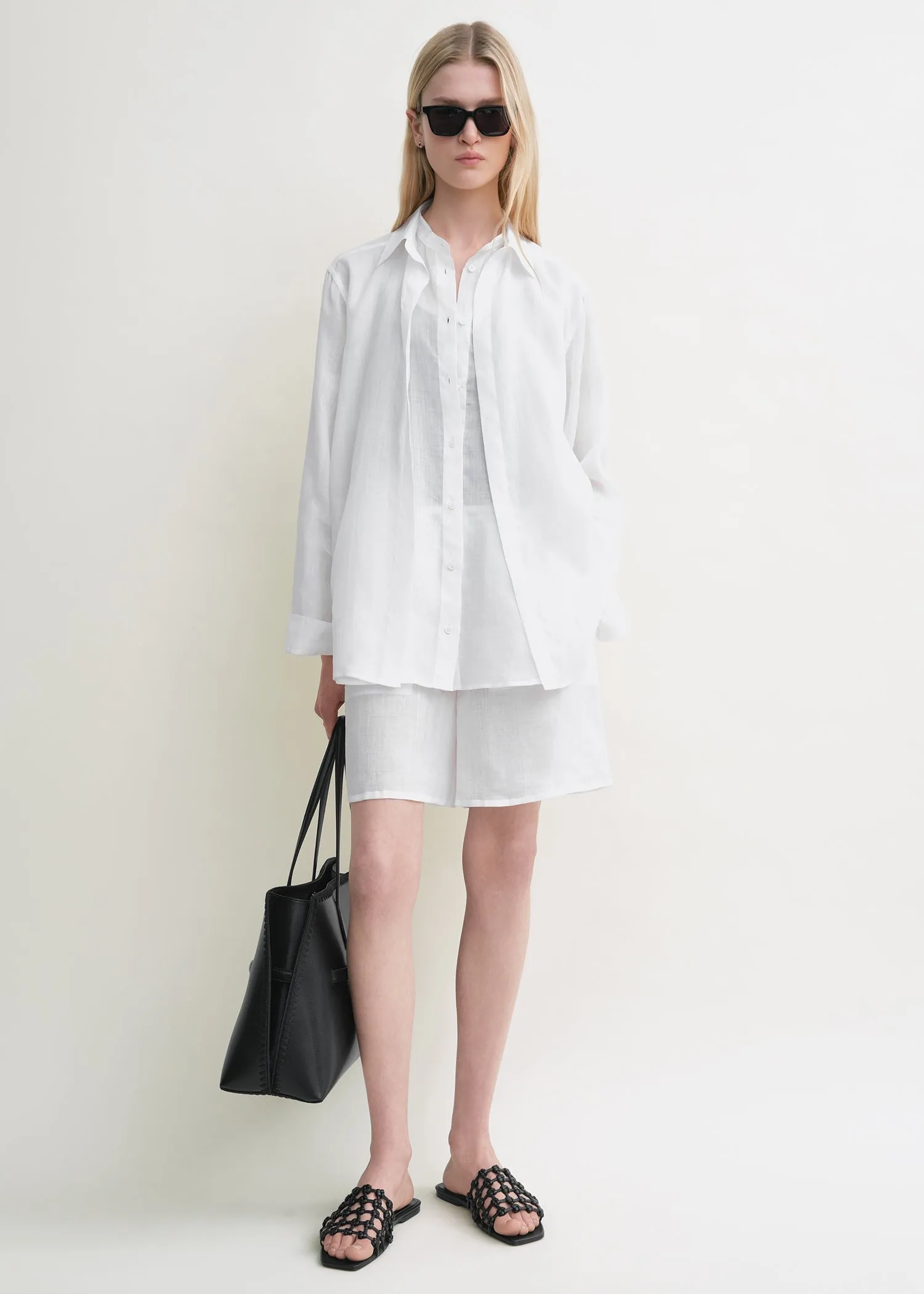 Double collar shirt white sold by Toteme