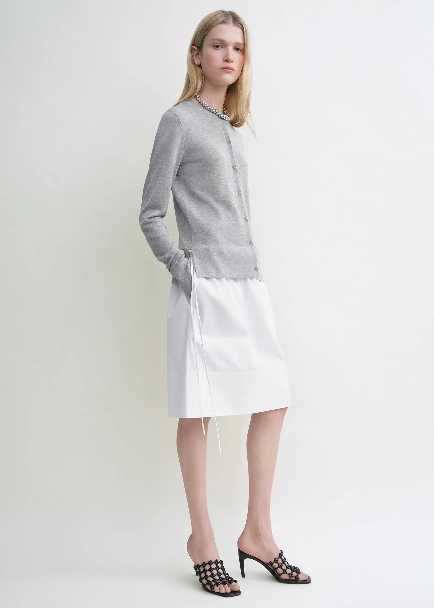 Fine knit cardigan grey sold by Toteme product image thumbnail 2