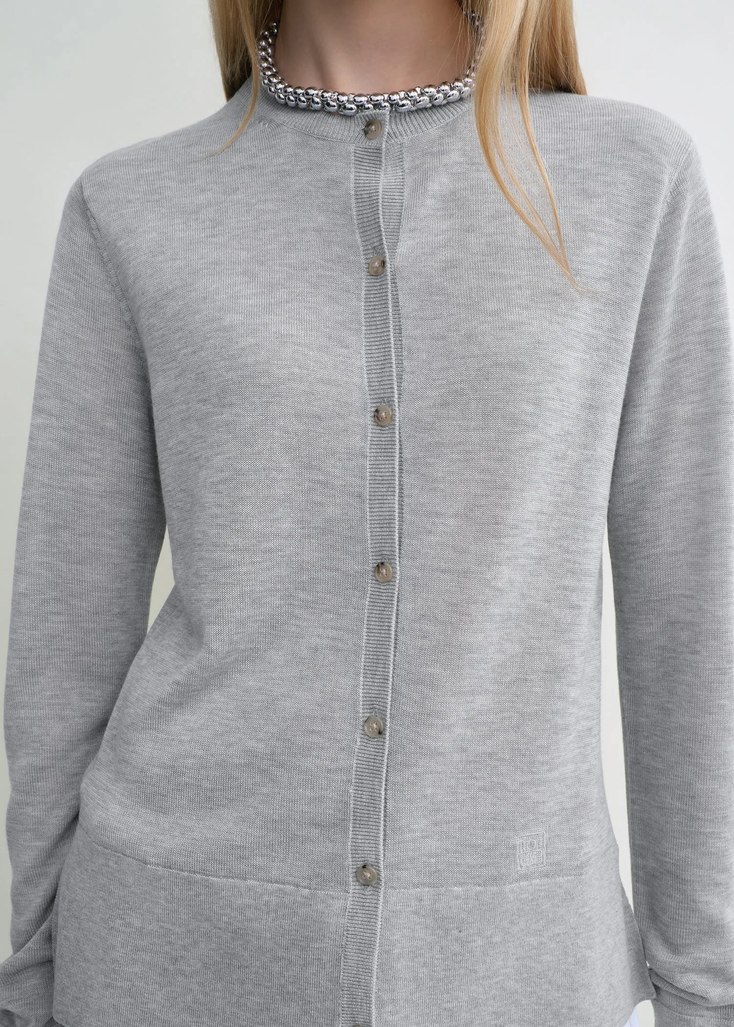 Fine knit cardigan grey sold by Toteme product image thumbnail 4