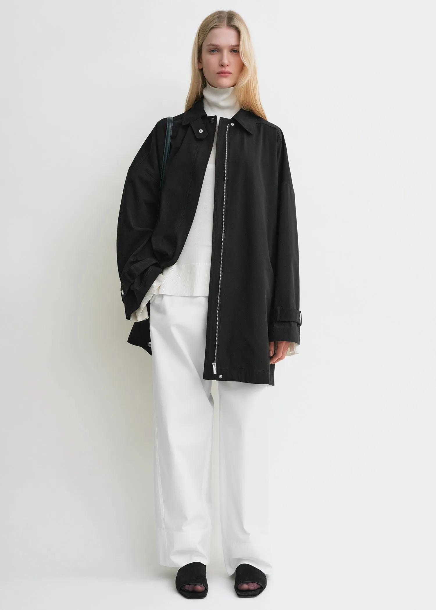 Oversized trench jacket black sold by Toteme product image thumbnail 2