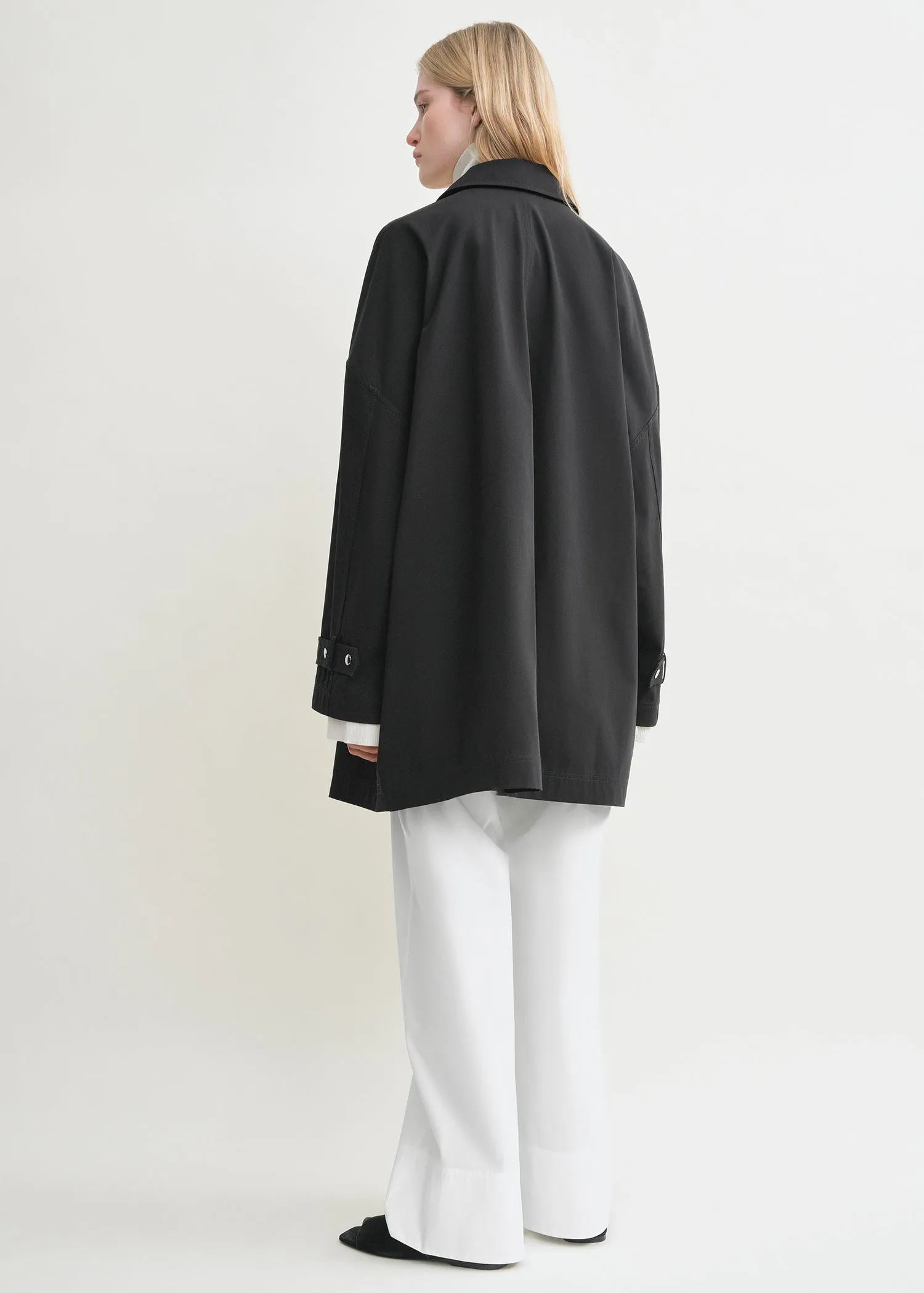 Oversized trench jacket black sold by Toteme product image thumbnail 3