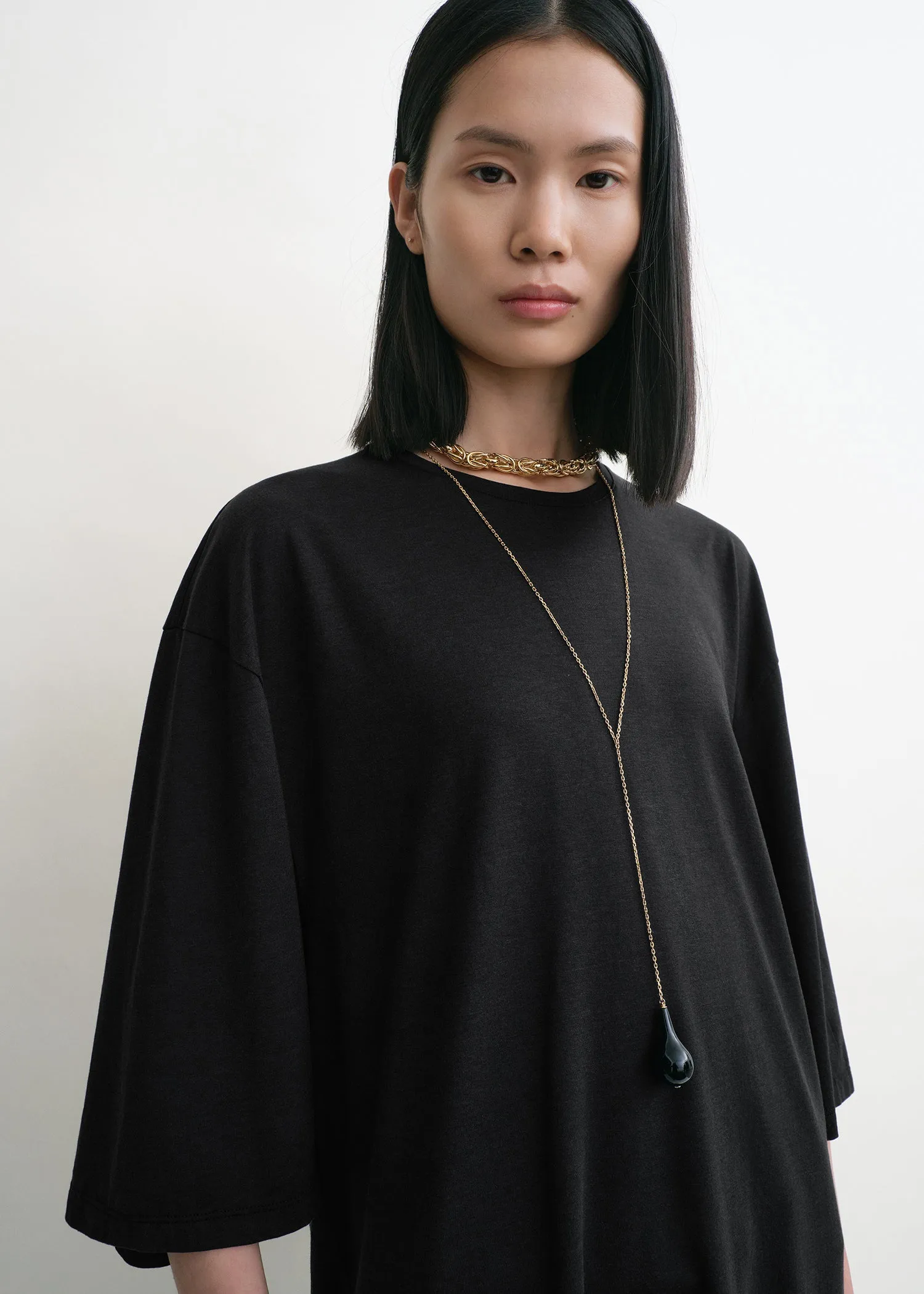 Relaxed tee dress black sold by Toteme product image thumbnail 4