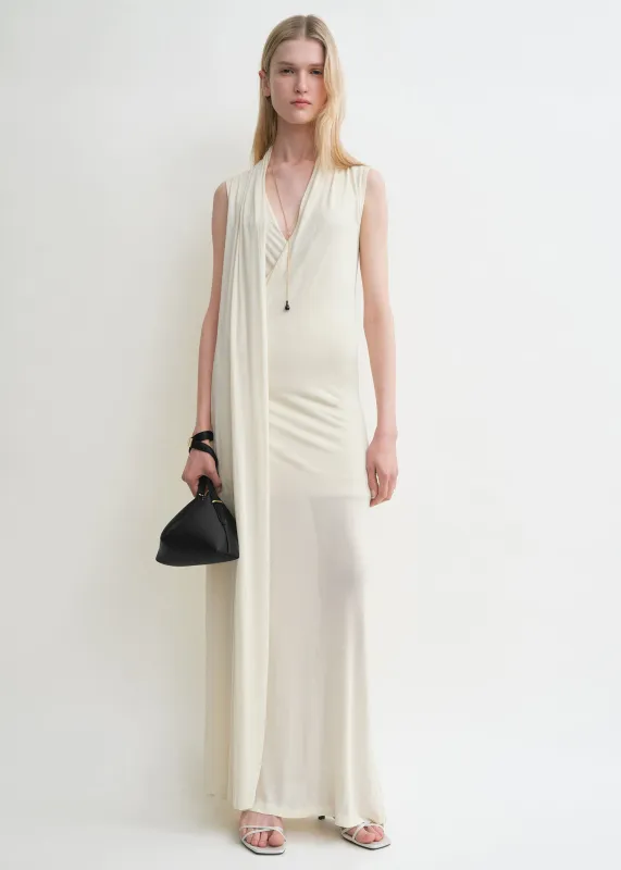 Overlapped scarf dress ecru sold by Toteme