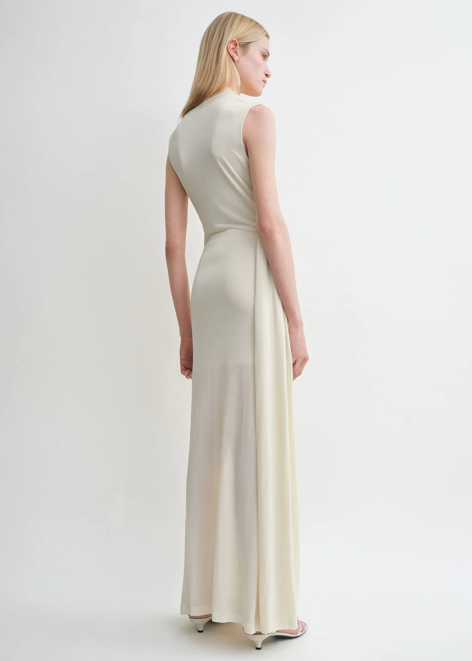 Overlapped scarf dress ecru sold by Toteme product image thumbnail 3