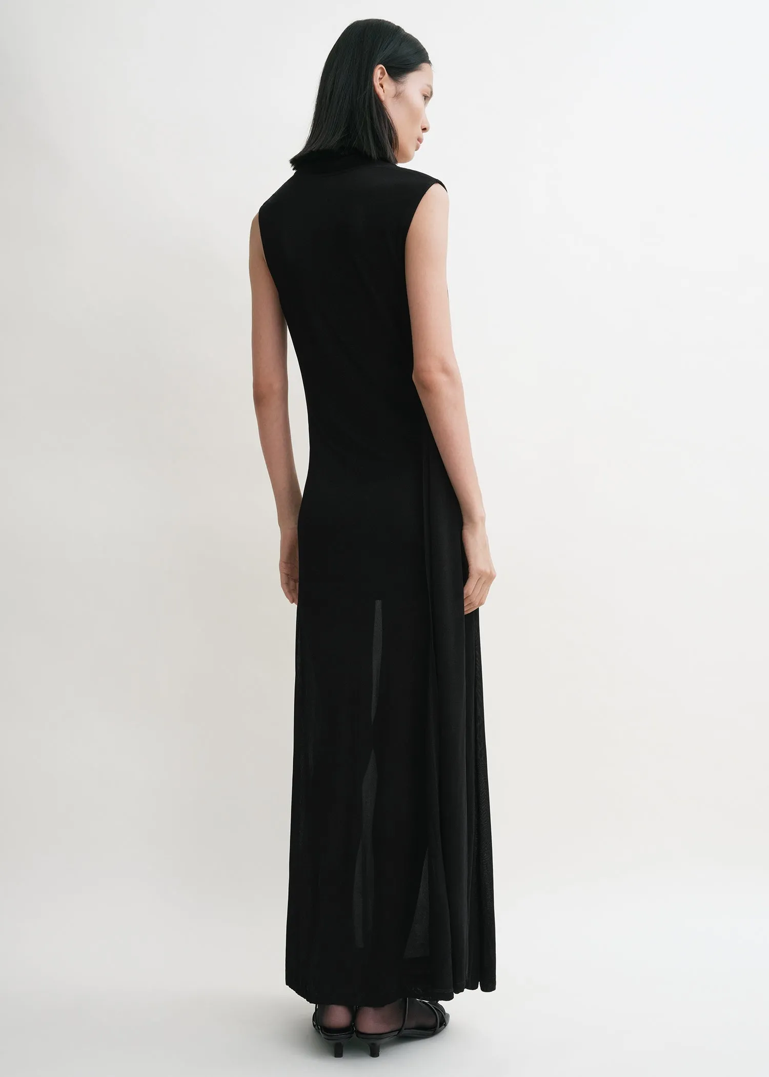 Overlapped scarf dress black sold by Toteme product image thumbnail 3