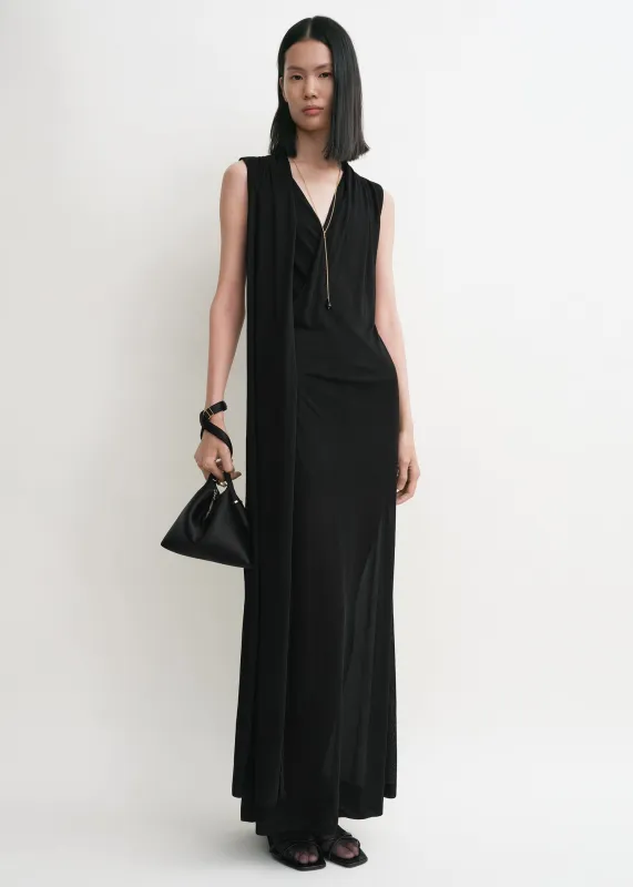 Overlapped scarf dress black sold by Toteme