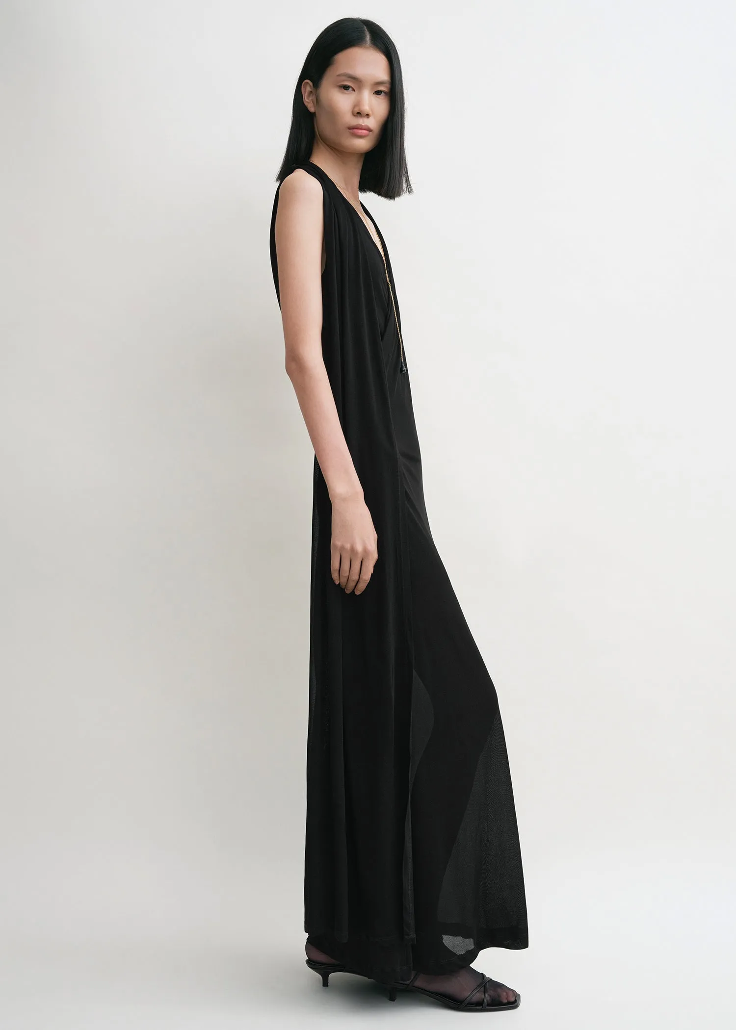Overlapped scarf dress black sold by Toteme product image thumbnail 2