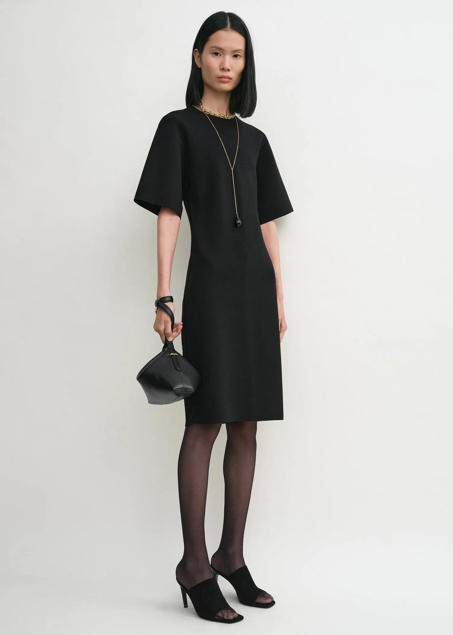 Tee knit dress black sold by Toteme