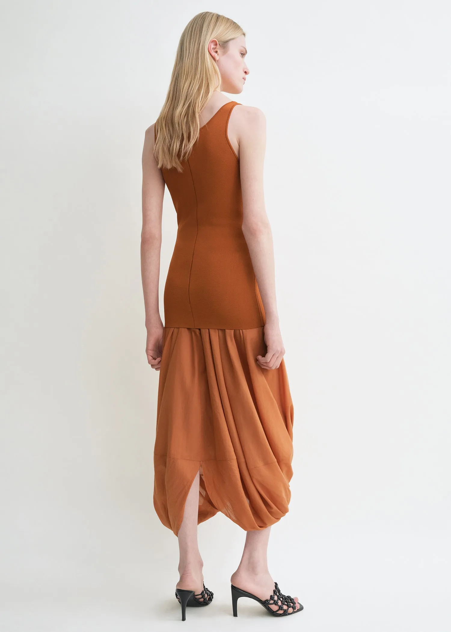 Cocoon tank dress terracotta sold by Toteme product image thumbnail 3