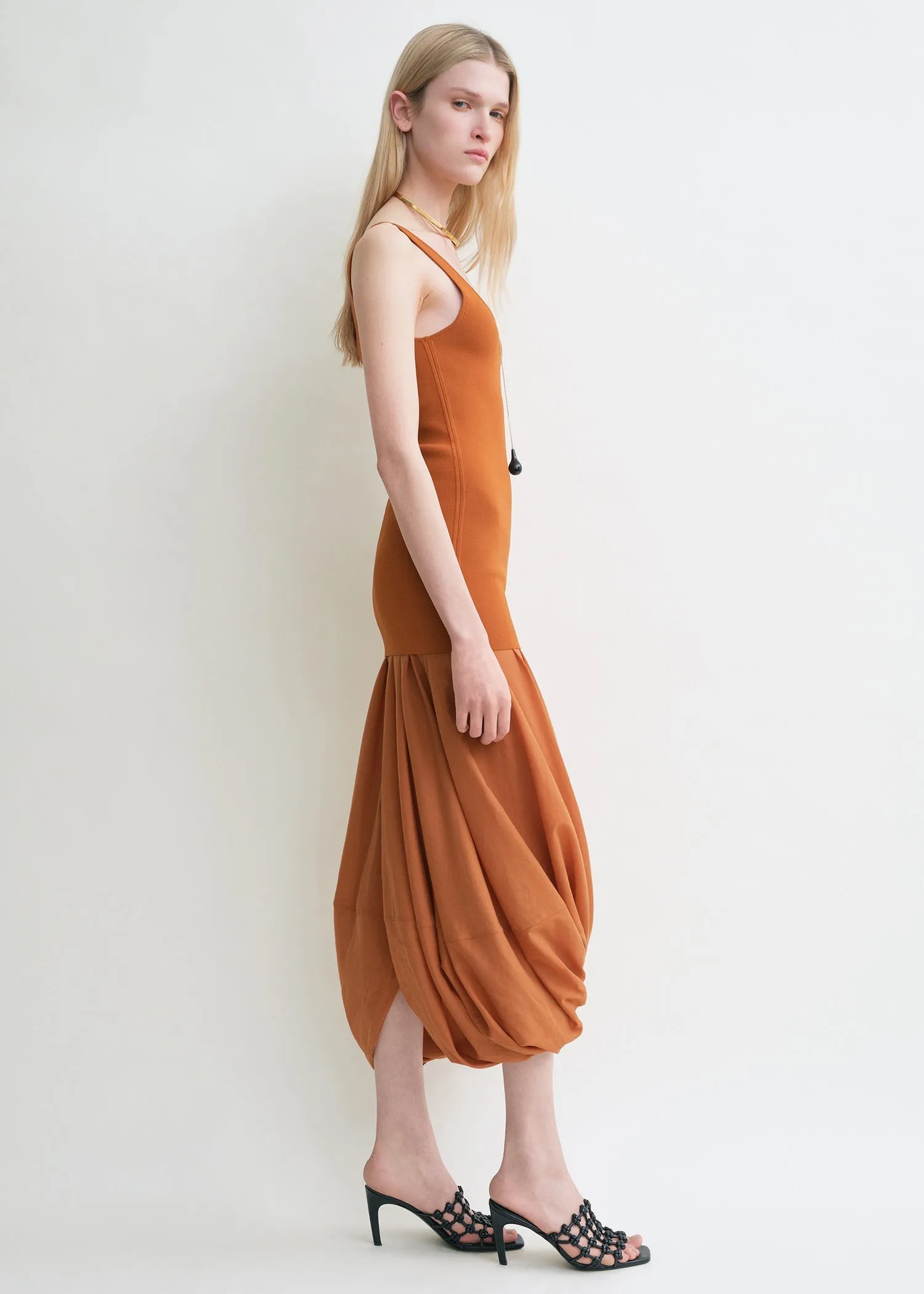 Cocoon tank dress terracotta sold by Toteme product image thumbnail 2
