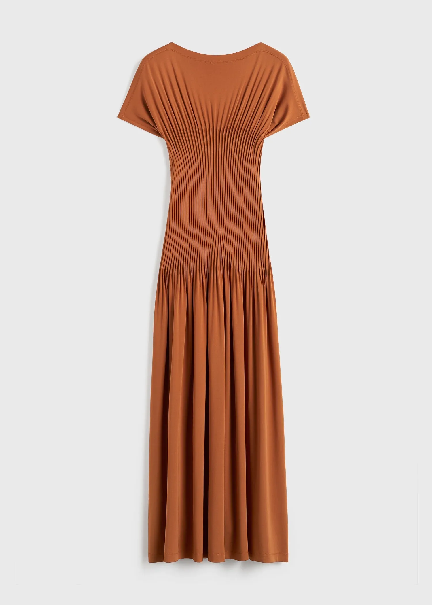 Knife-pleated jersey dress terracotta sold by Toteme product image thumbnail 5