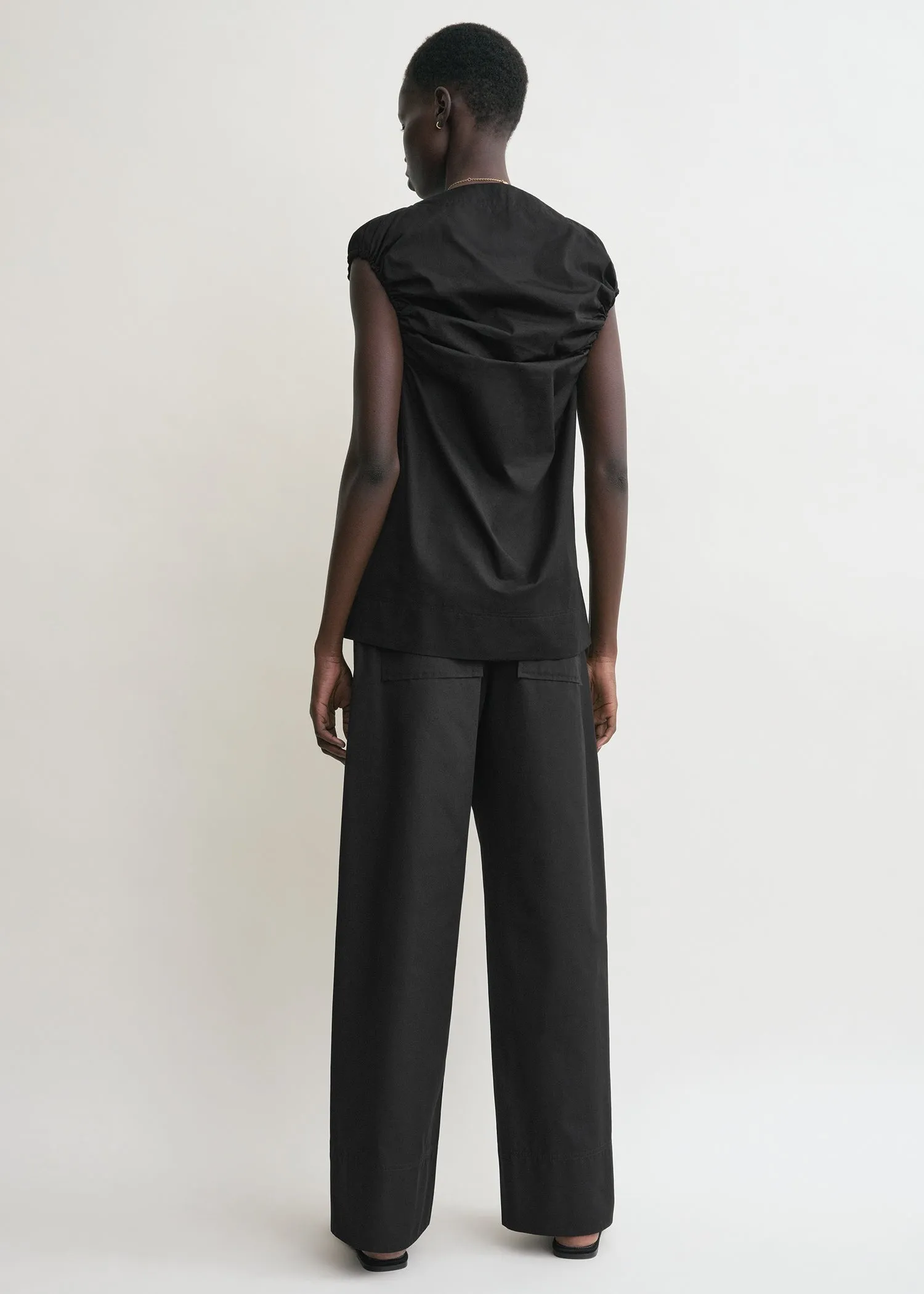 Gathered top black sold by Toteme product image thumbnail 3