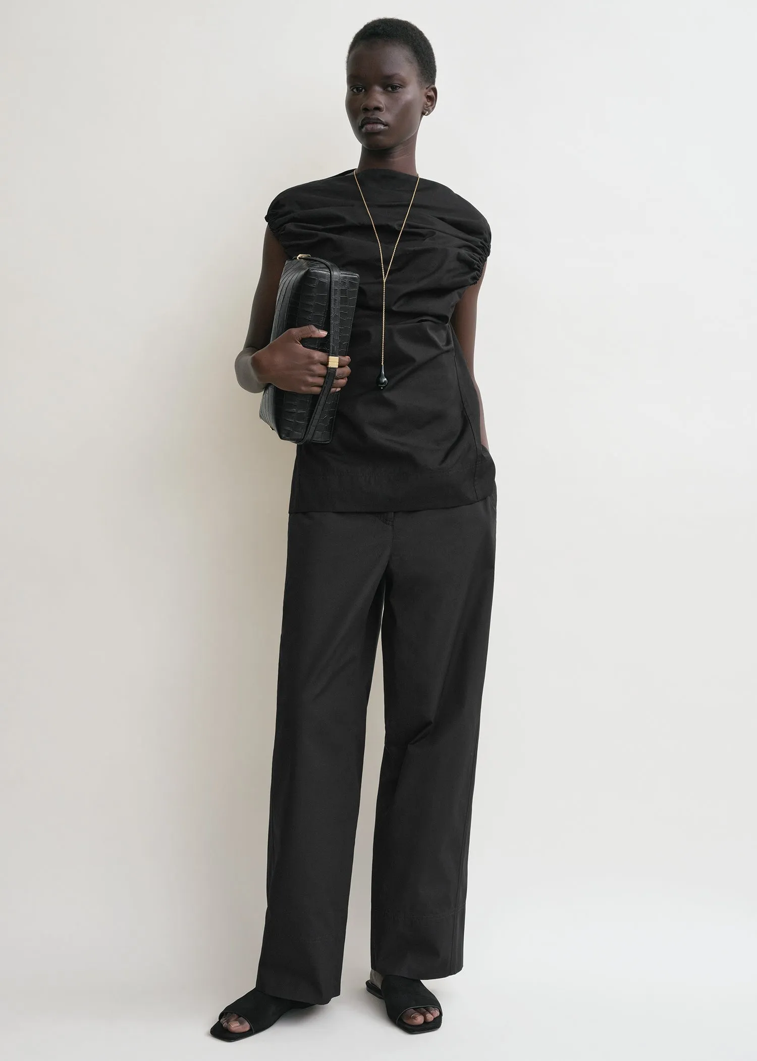 Gathered top black sold by Toteme