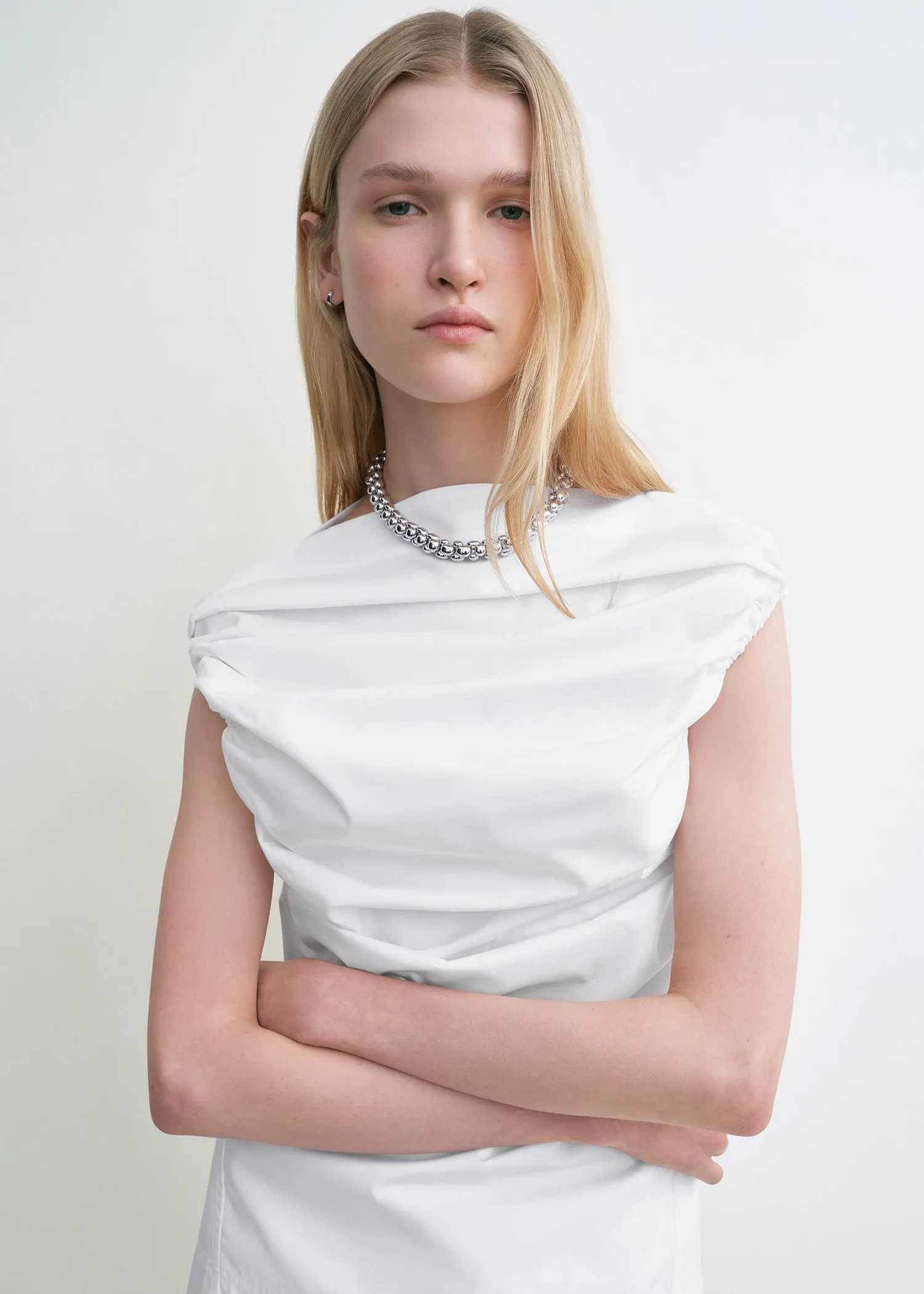 Gathered top white sold by Toteme product image thumbnail 4