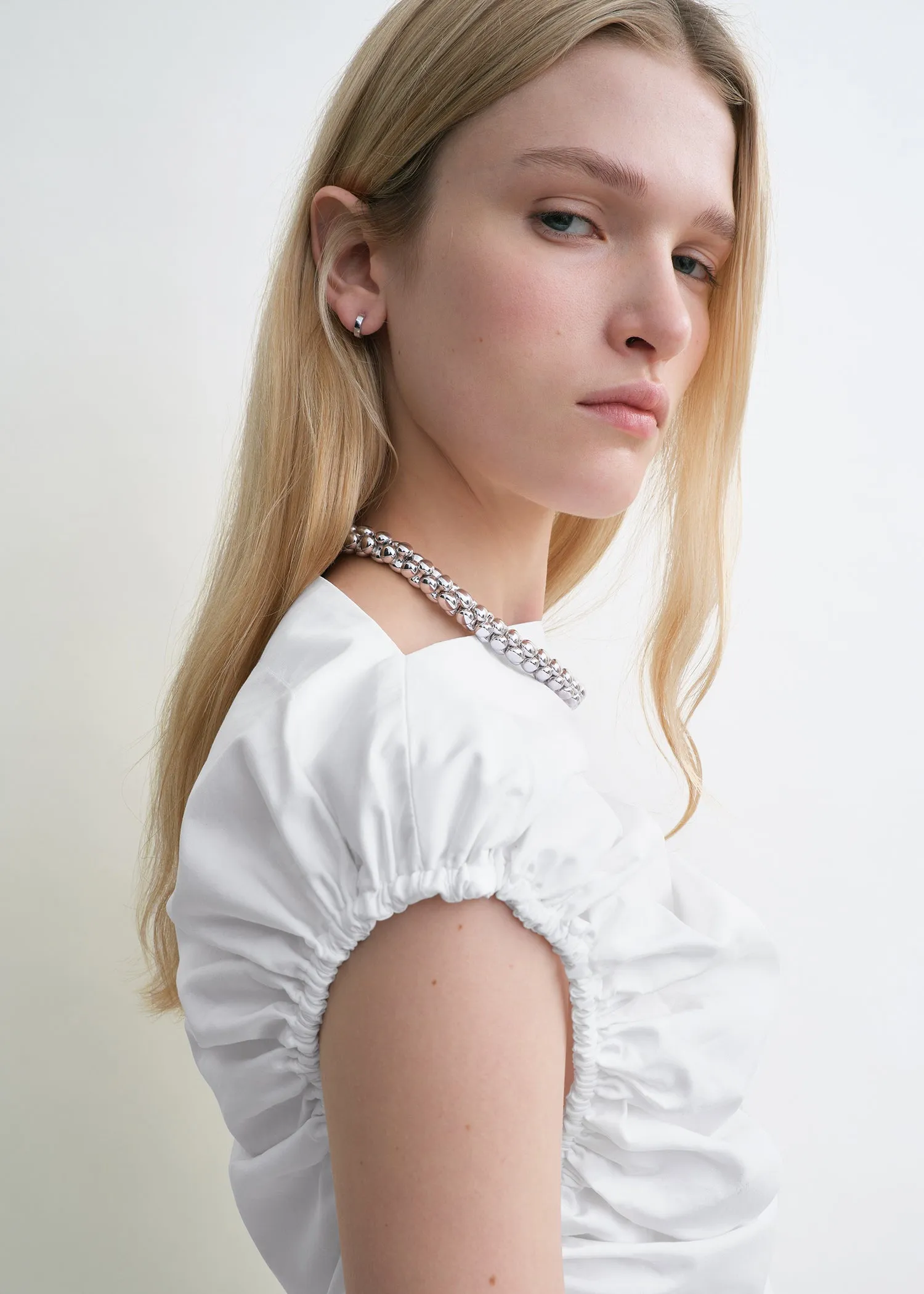 Gathered top white sold by Toteme product image thumbnail 5