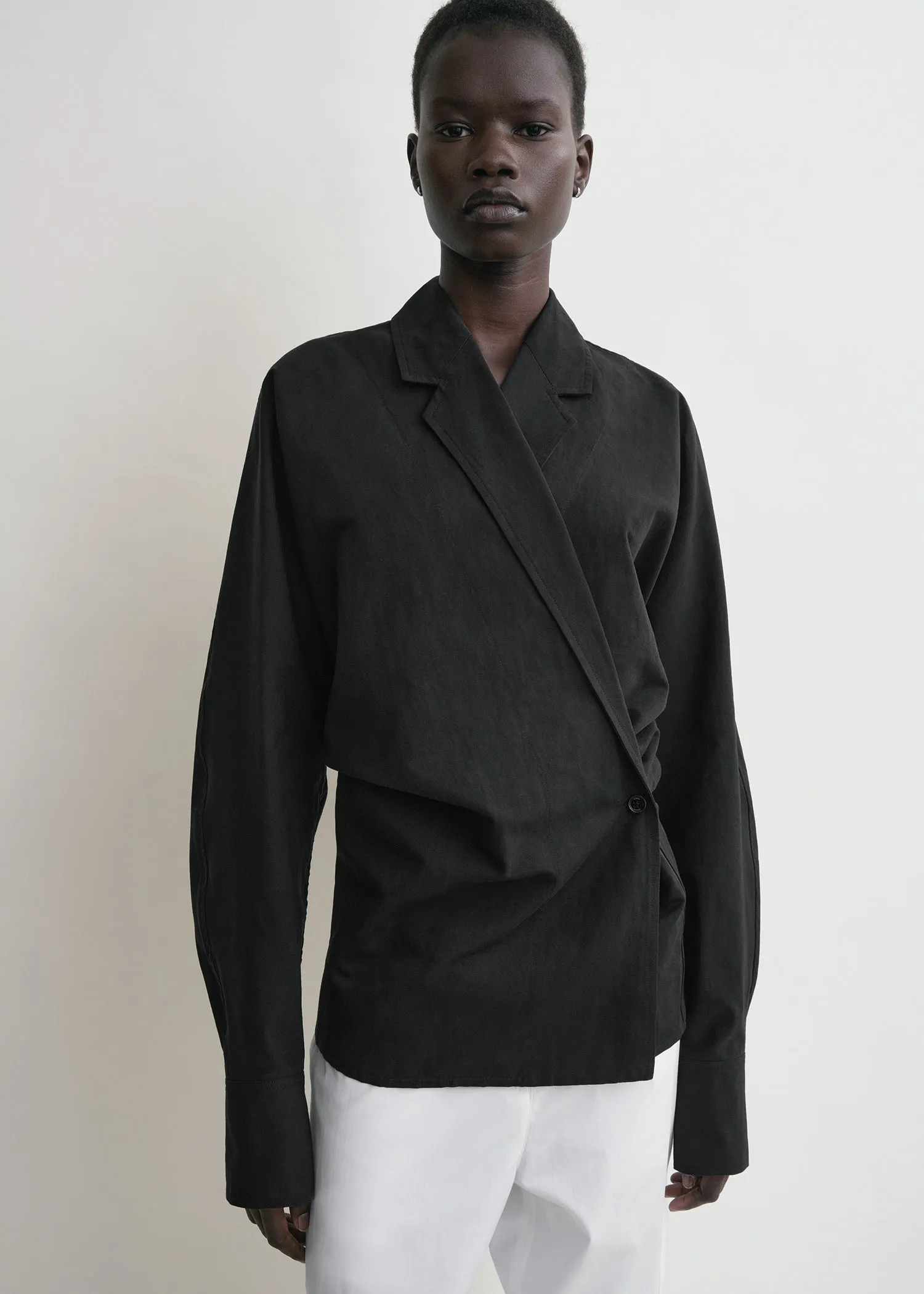 Wrap blouse black sold by Toteme product image thumbnail 4