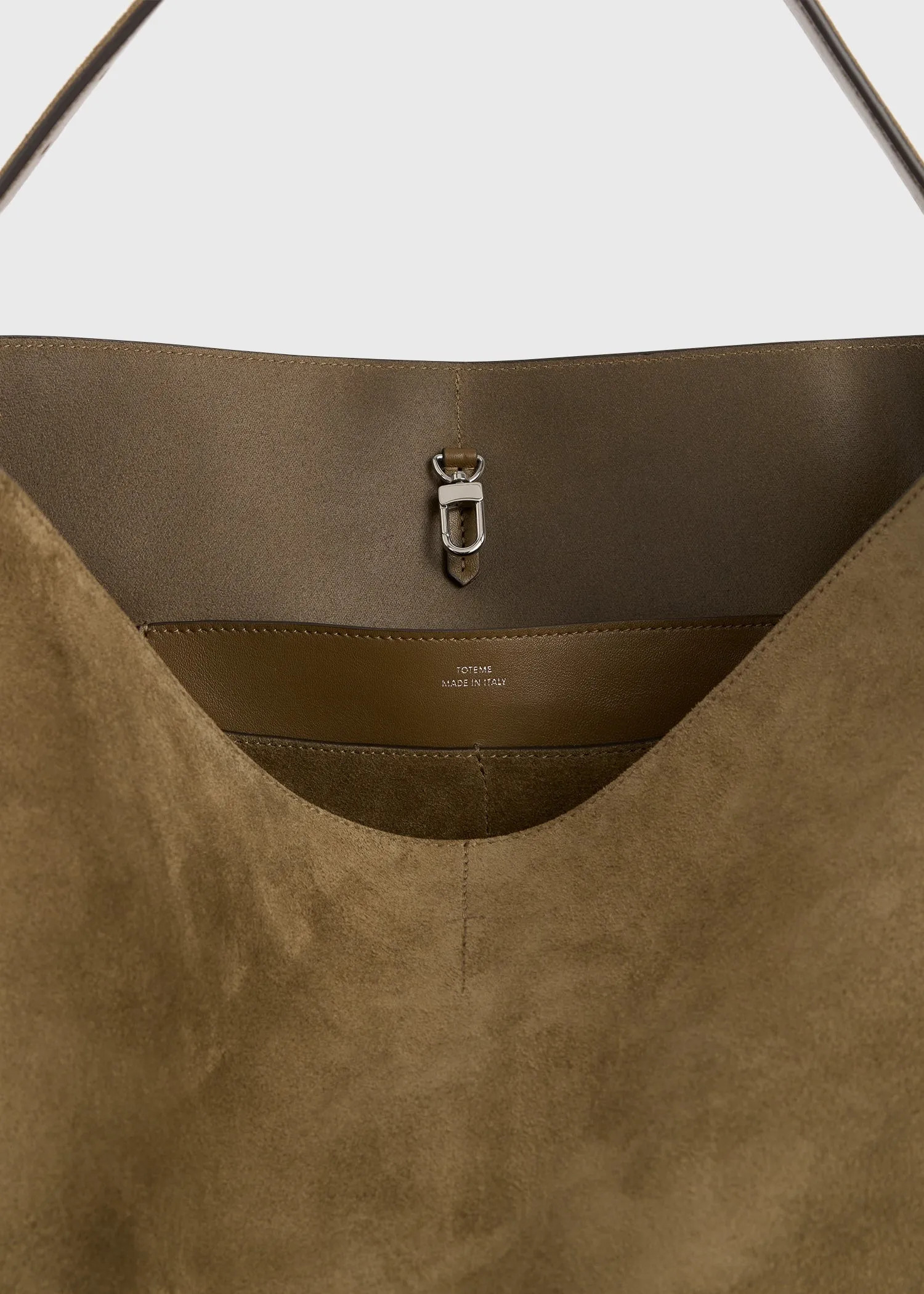 Belted suede tote dark olive sold by Toteme product image thumbnail 4