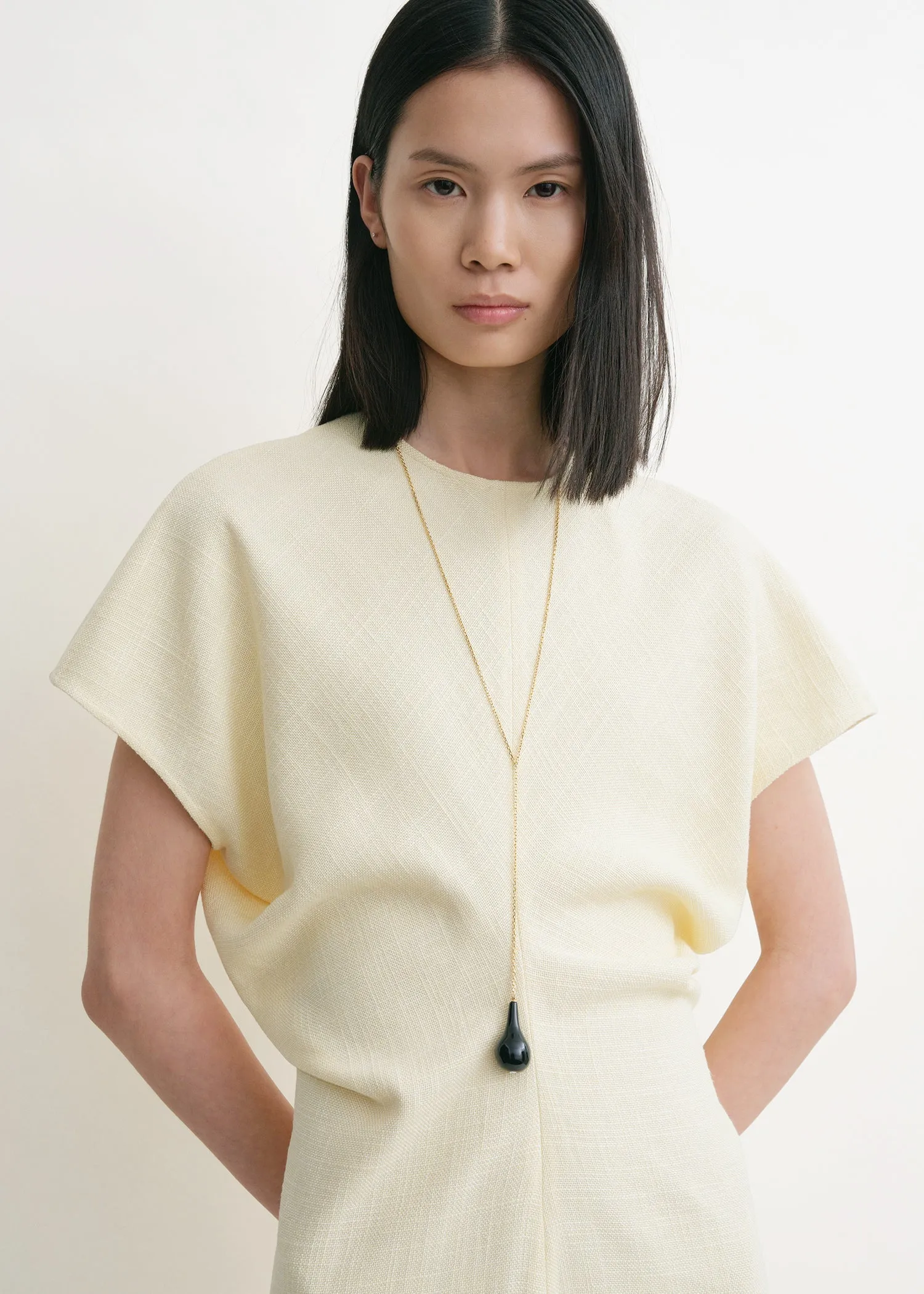 Slouch waist basketweave dress straw sold by Toteme product image thumbnail 4