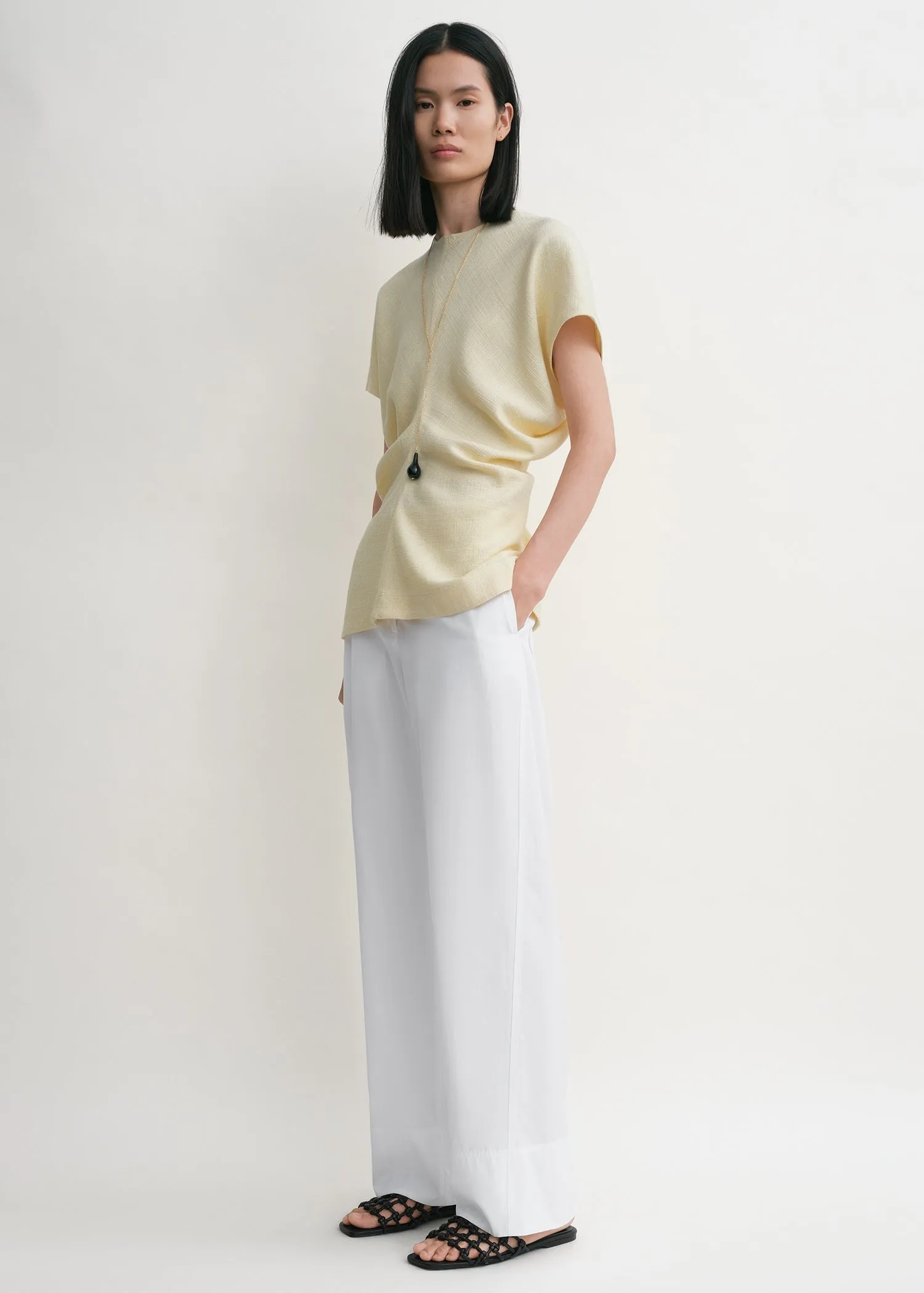 Slouch waist basketweave top straw sold by Toteme product image thumbnail 2