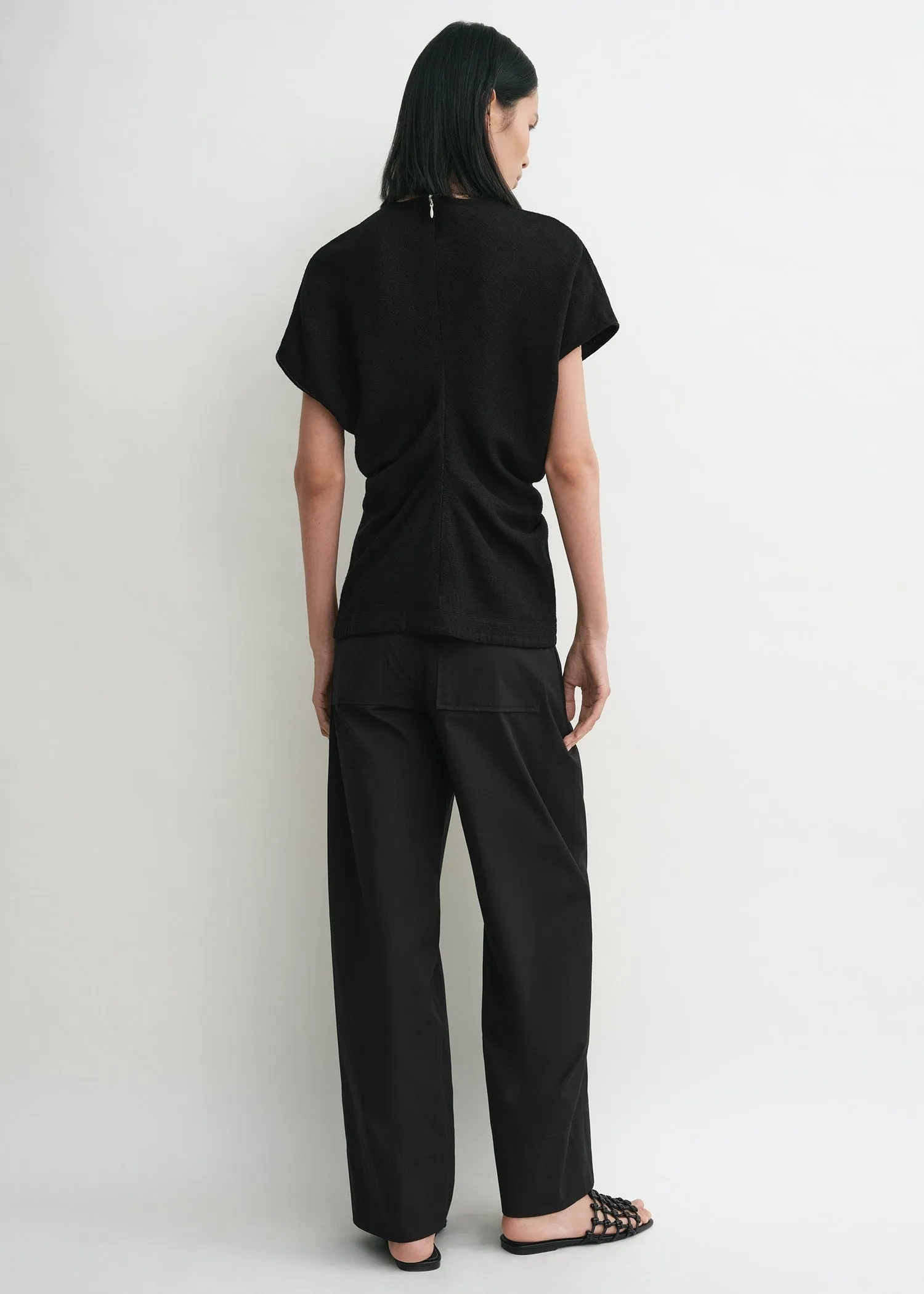 Slouch waist basketweave top black sold by Toteme product image thumbnail 3