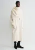 Maxi wool triangle scarf winter white sold by Toteme