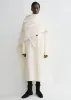 Maxi wool triangle scarf winter white sold by Toteme