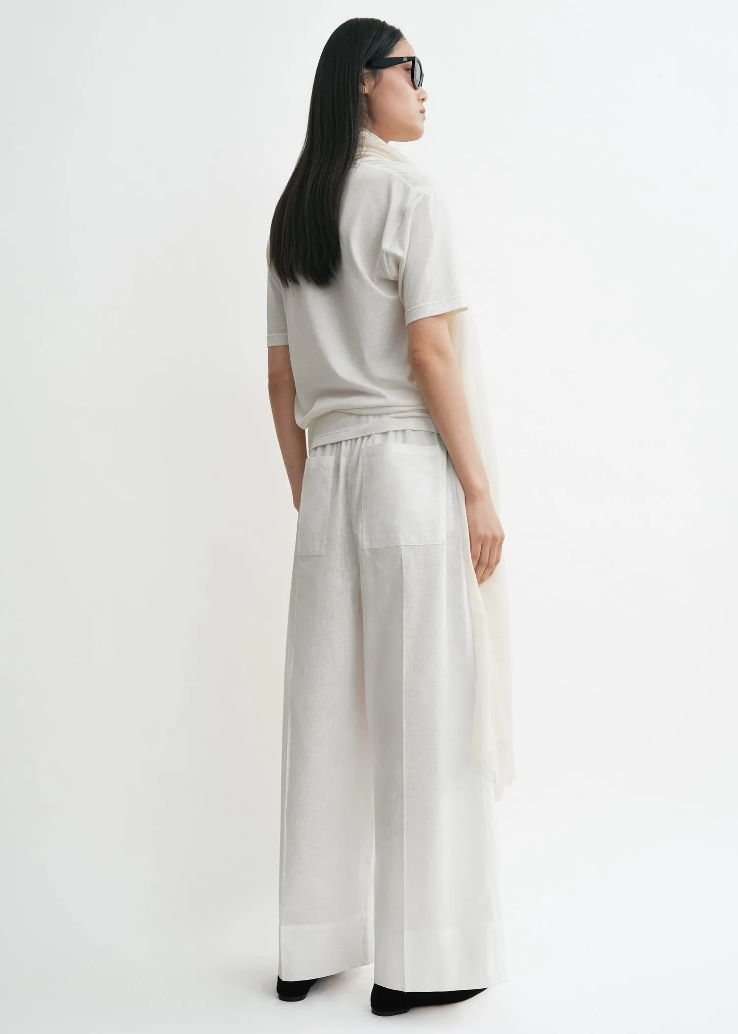 Wide summer trousers white sold by Toteme product image thumbnail 4
