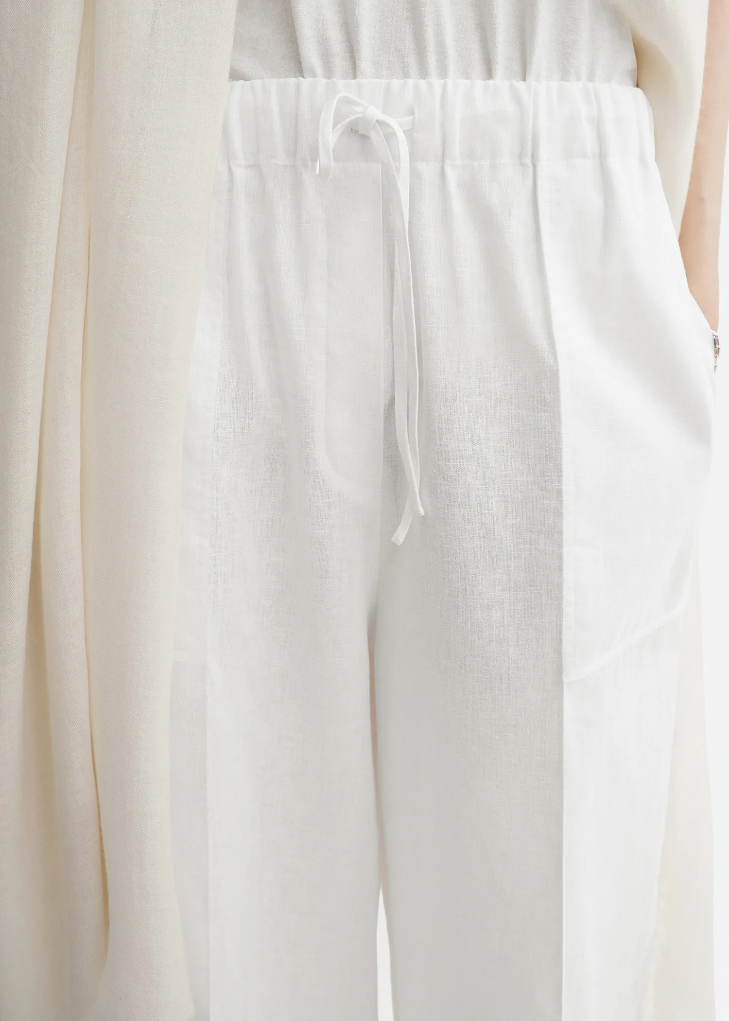 Wide summer trousers white sold by Toteme product image thumbnail 3