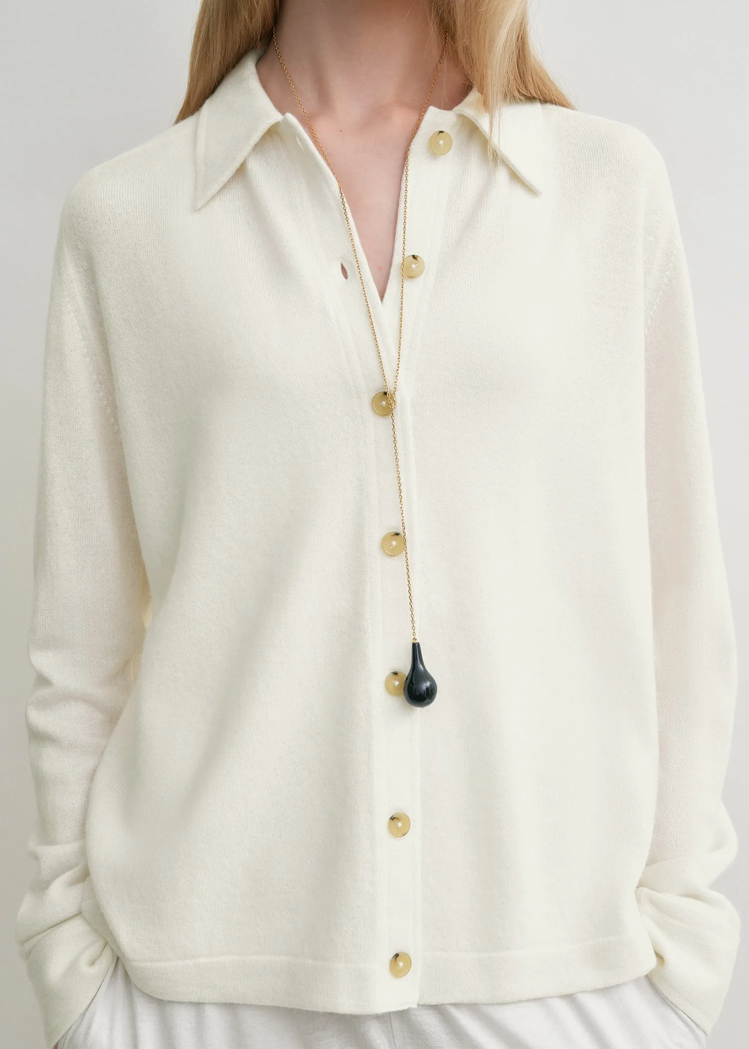 Raglan-sleeve cashmere cardigan white sold by Toteme product image thumbnail 4