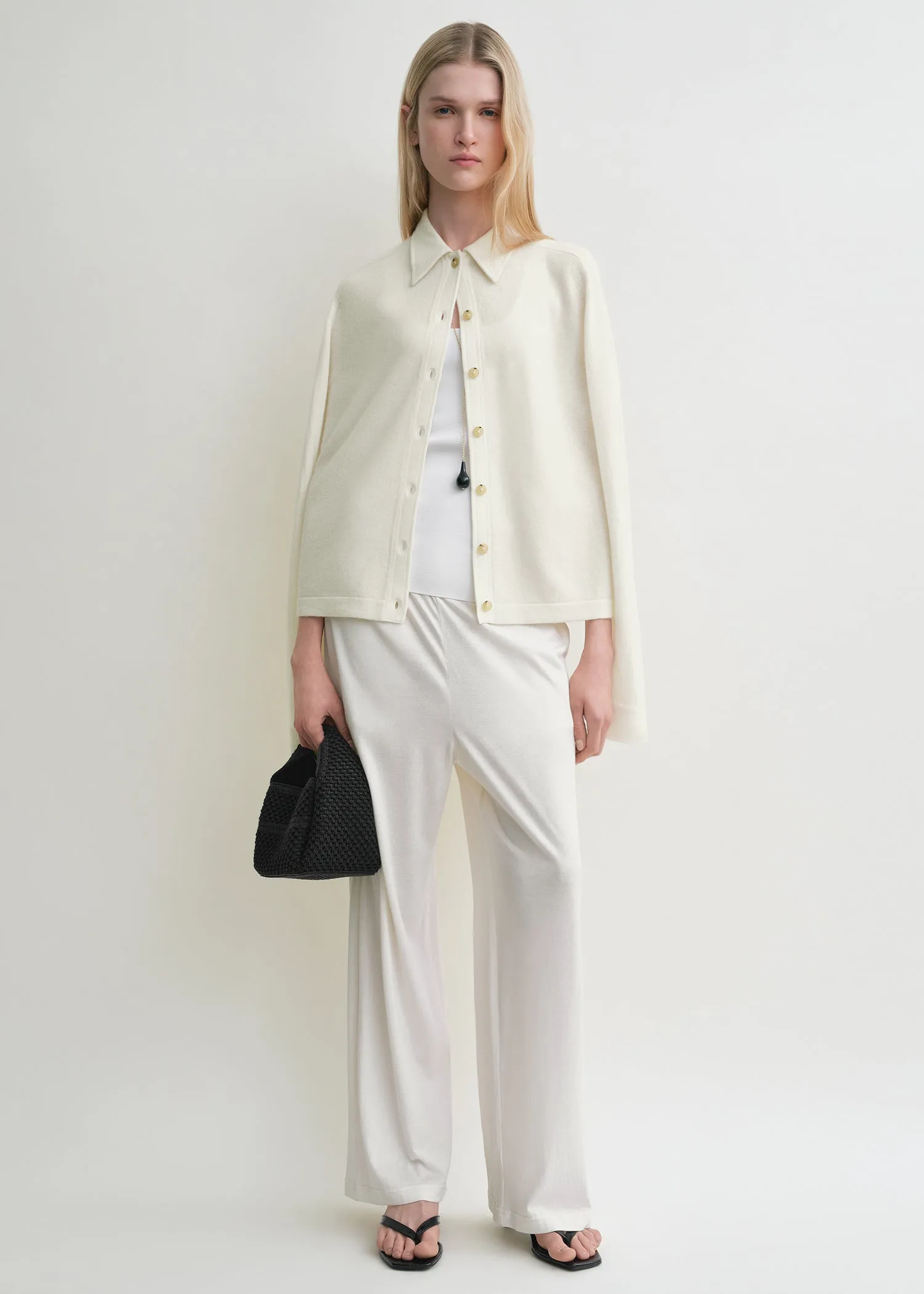 Raglan-sleeve cashmere cardigan white sold by Toteme