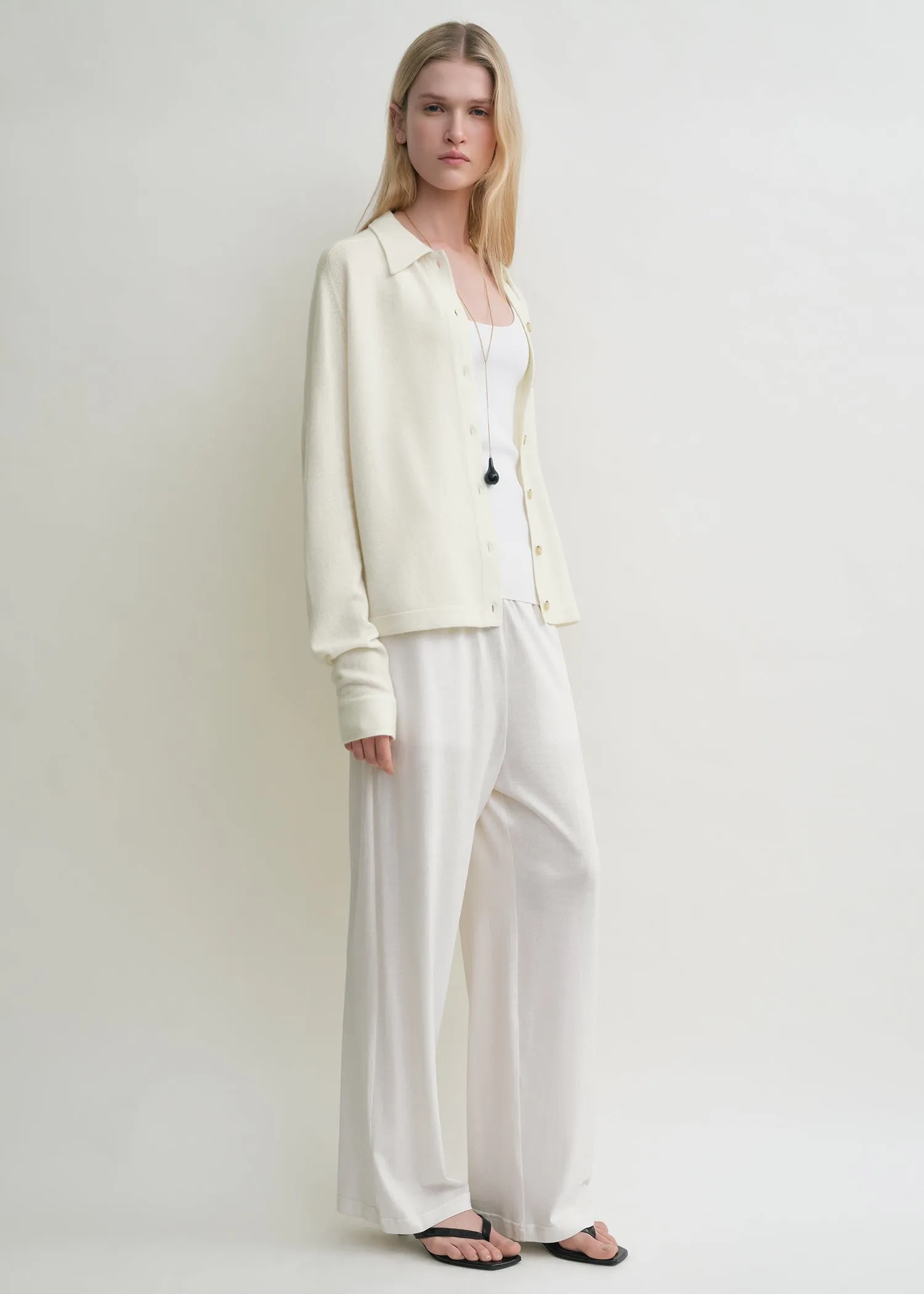 Raglan-sleeve cashmere cardigan white sold by Toteme product image thumbnail 2