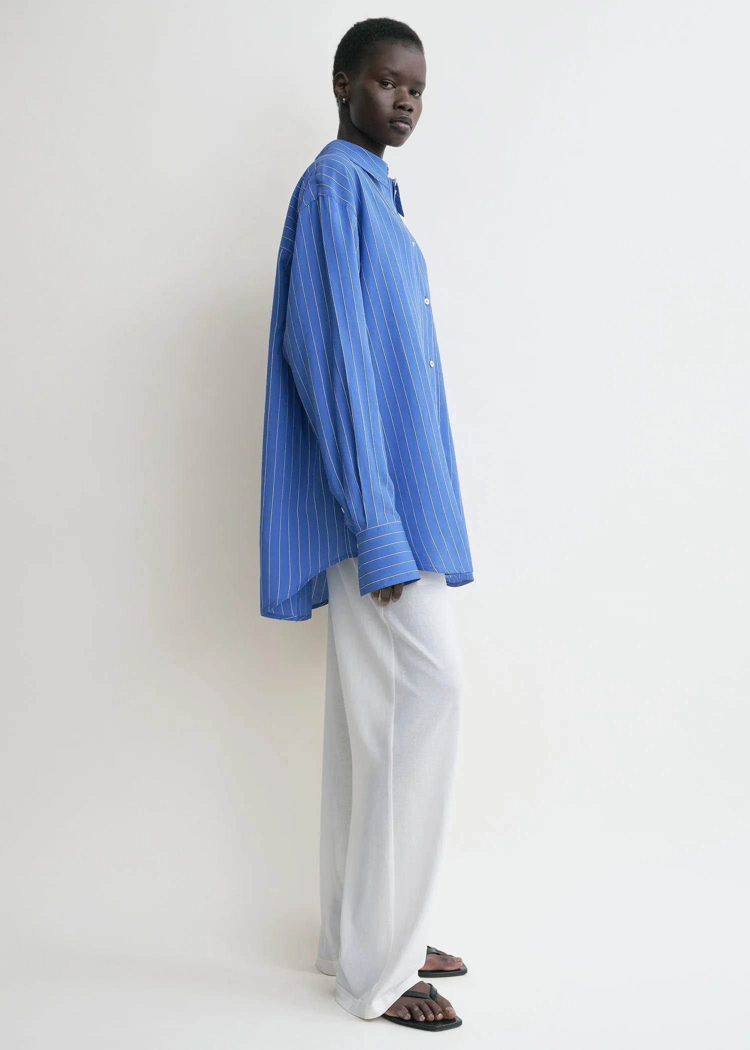 Striped summer shirt cobalt/white sold by Toteme product image thumbnail 2