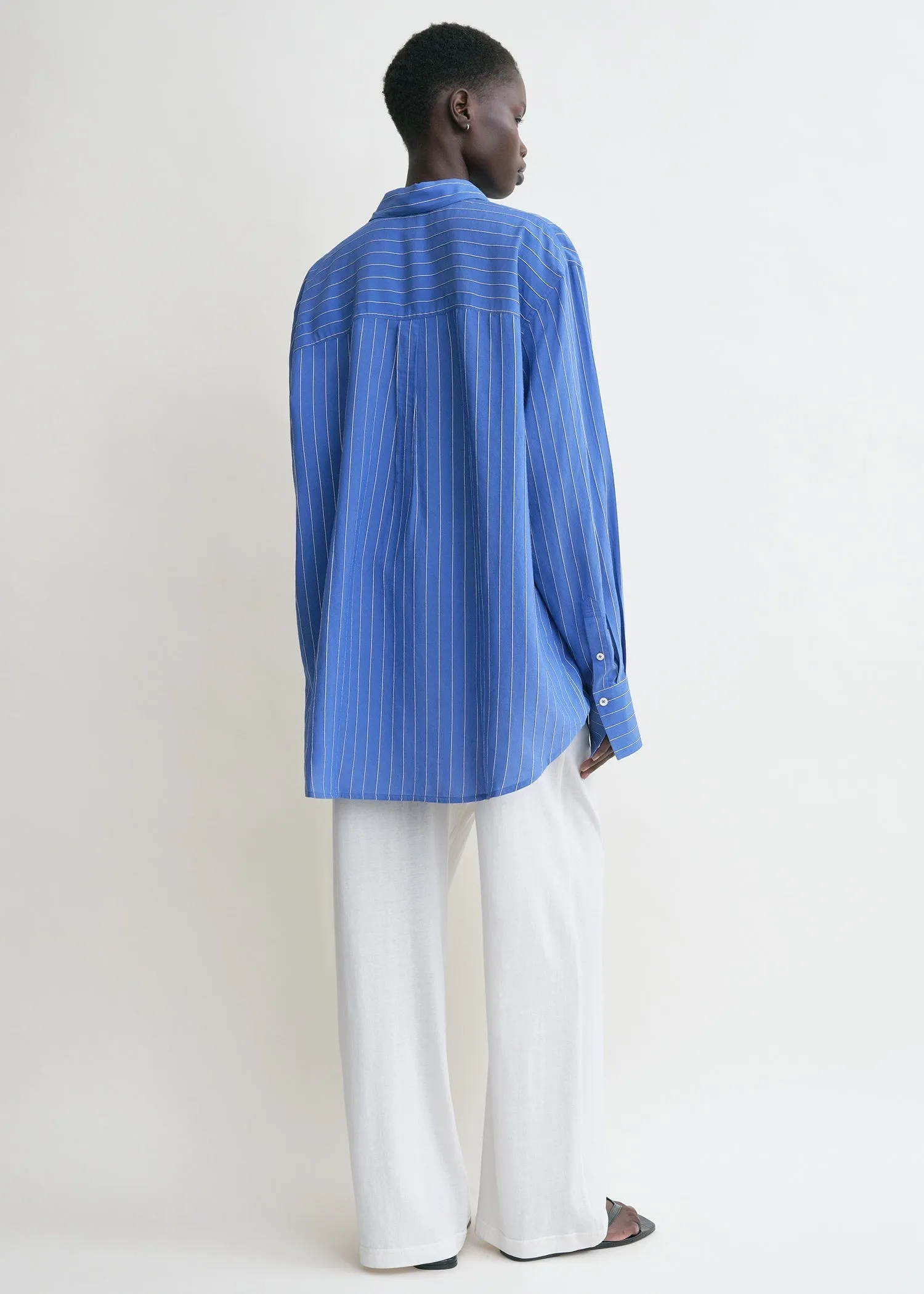 Striped summer shirt cobalt/white sold by Toteme product image thumbnail 3
