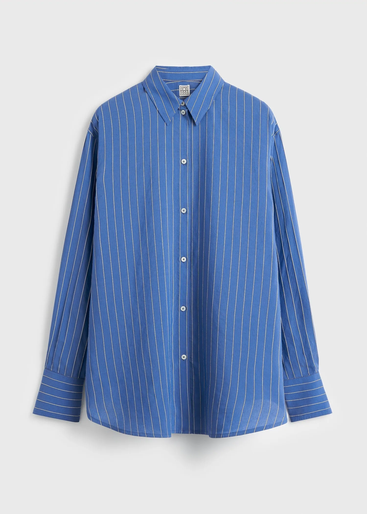 Striped summer shirt cobalt/white sold by Toteme product image thumbnail 5