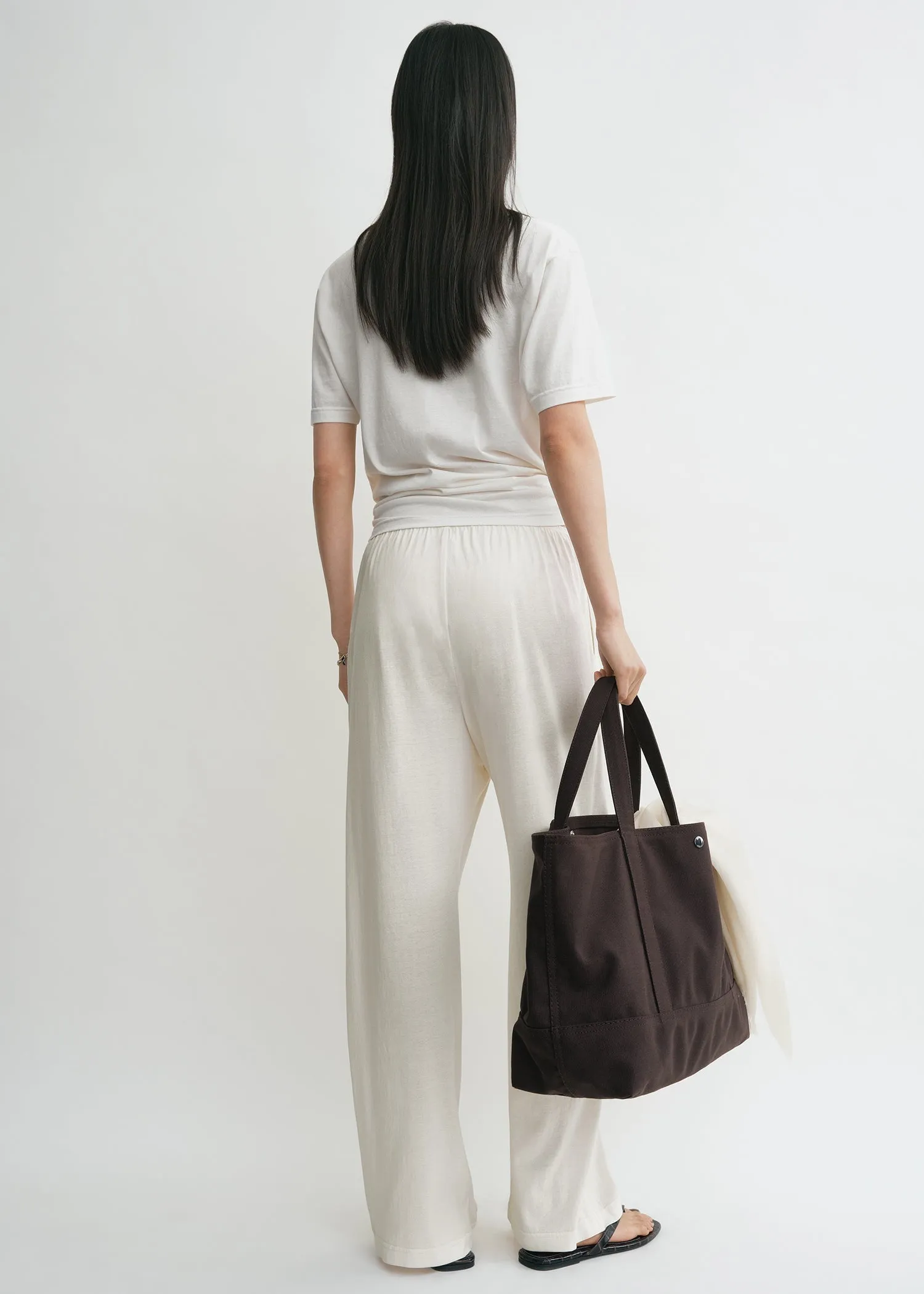 Cotton silk pj bottoms off-white sold by Toteme product image thumbnail 3