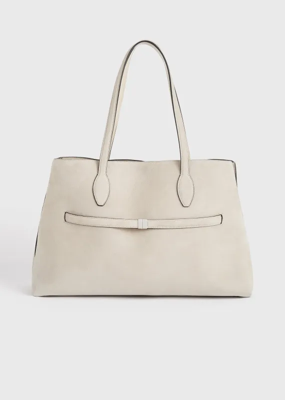 Suede lounge tote pearl sold by Toteme