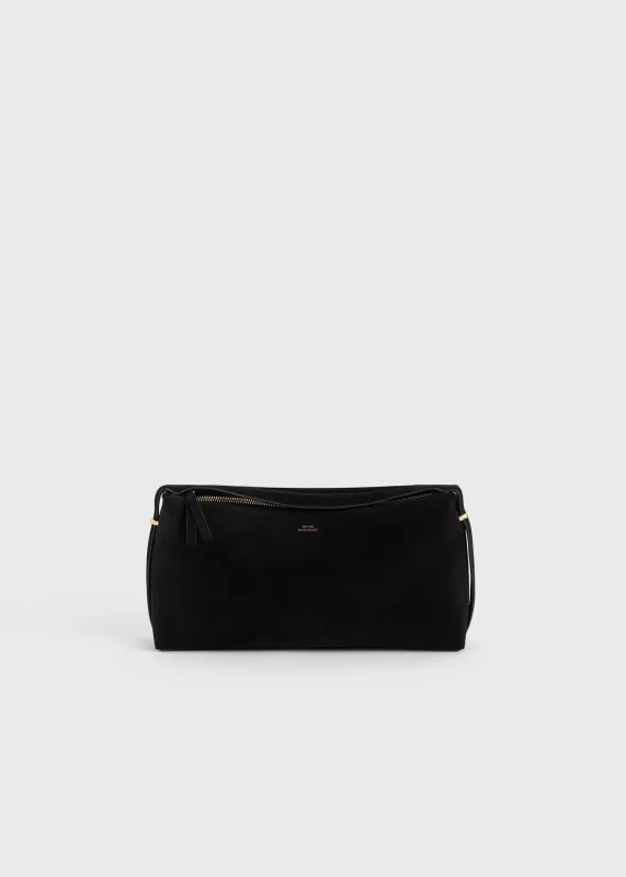 Belted suede clutch black made by Toteme