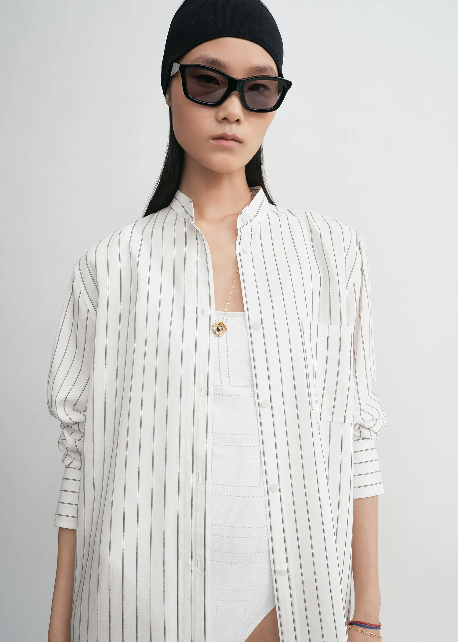 Striped summer tunic white/oyster sold by Toteme product image thumbnail 4