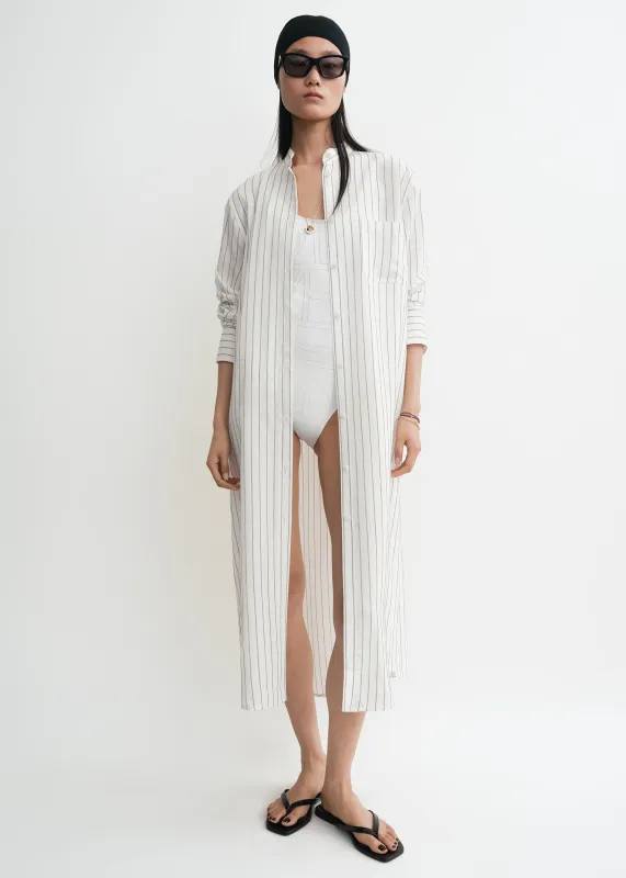 Striped summer tunic white/oyster sold by Toteme