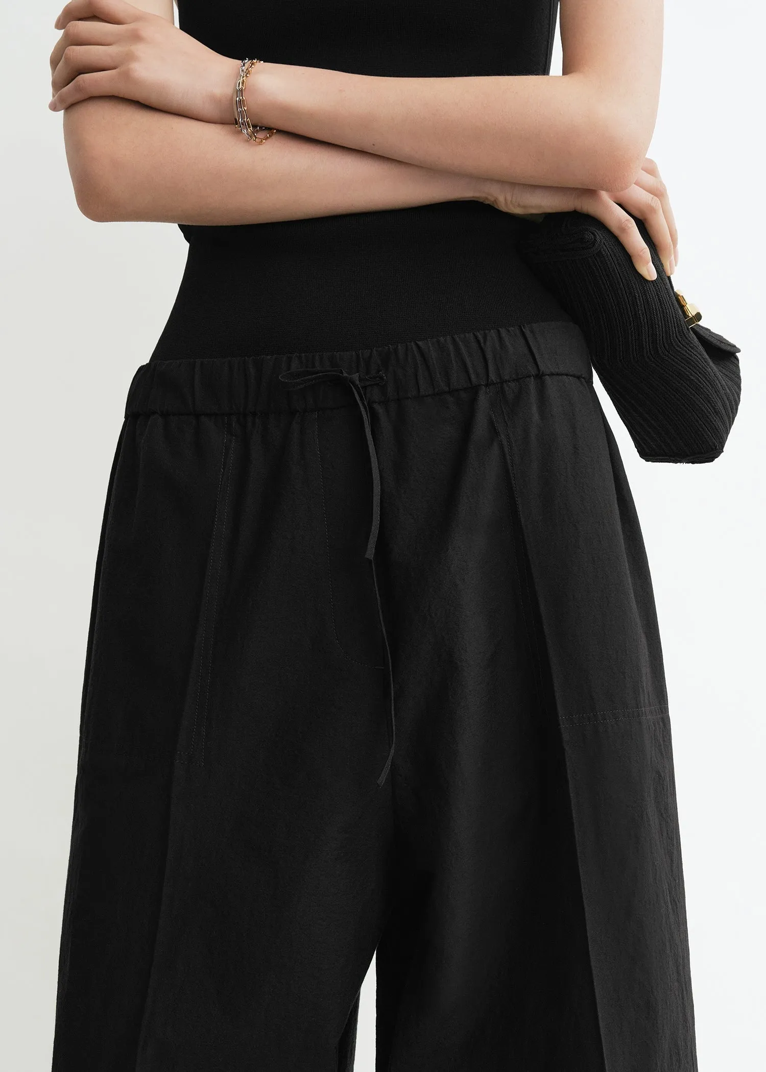 Wide summer trousers black sold by Toteme product image thumbnail 4