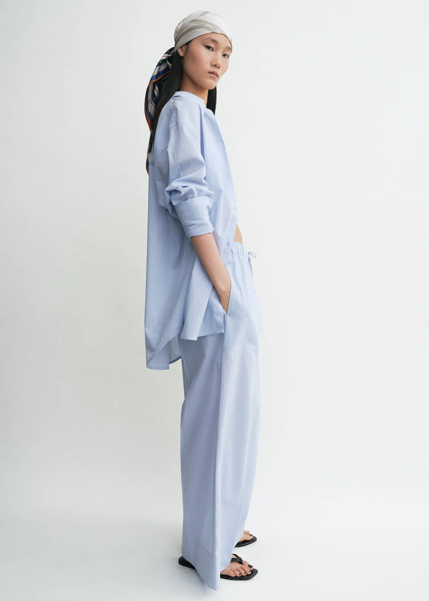 Wide summer trousers sky sold by Toteme product image thumbnail 3