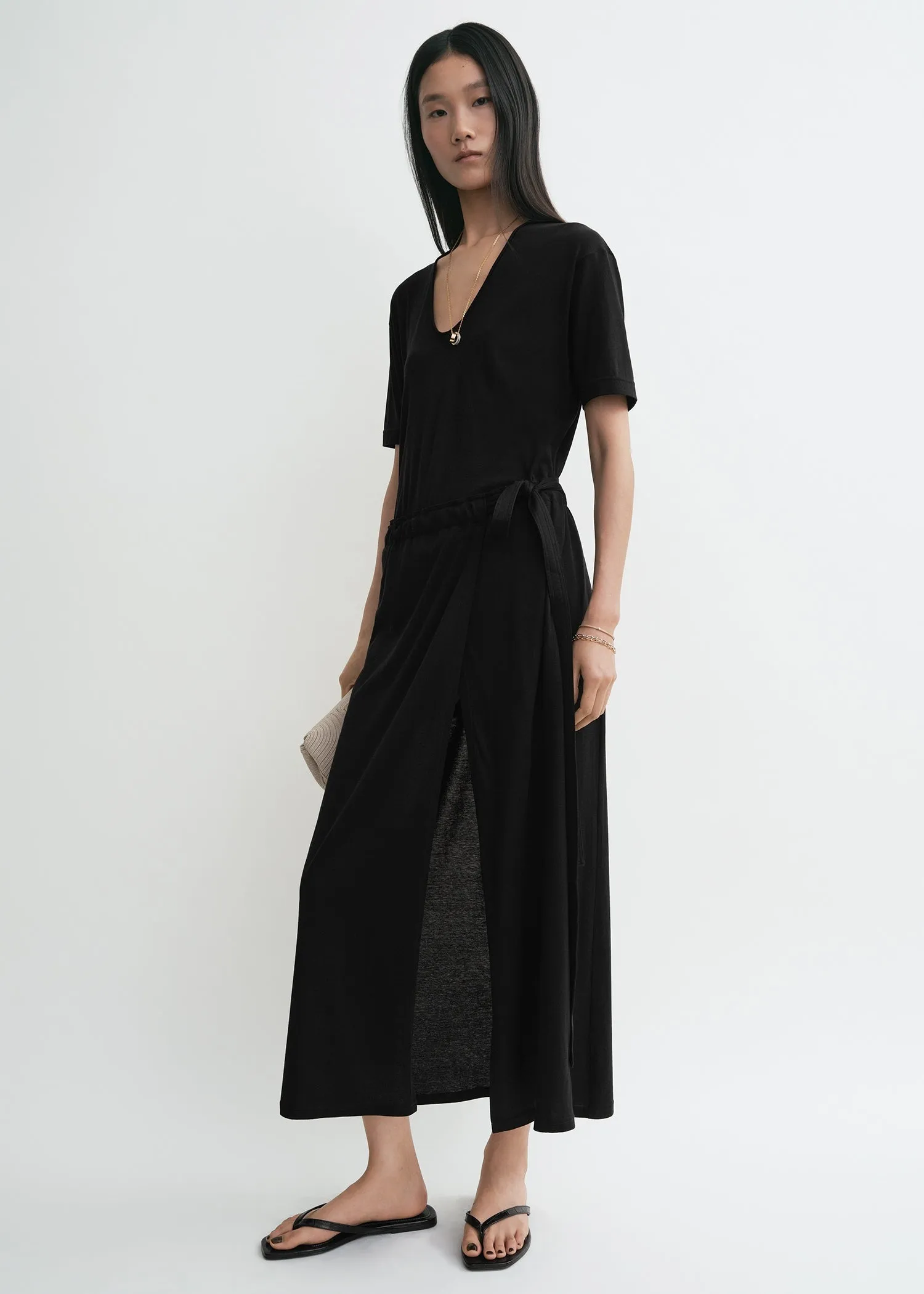 Wrap skirt black sold by Toteme