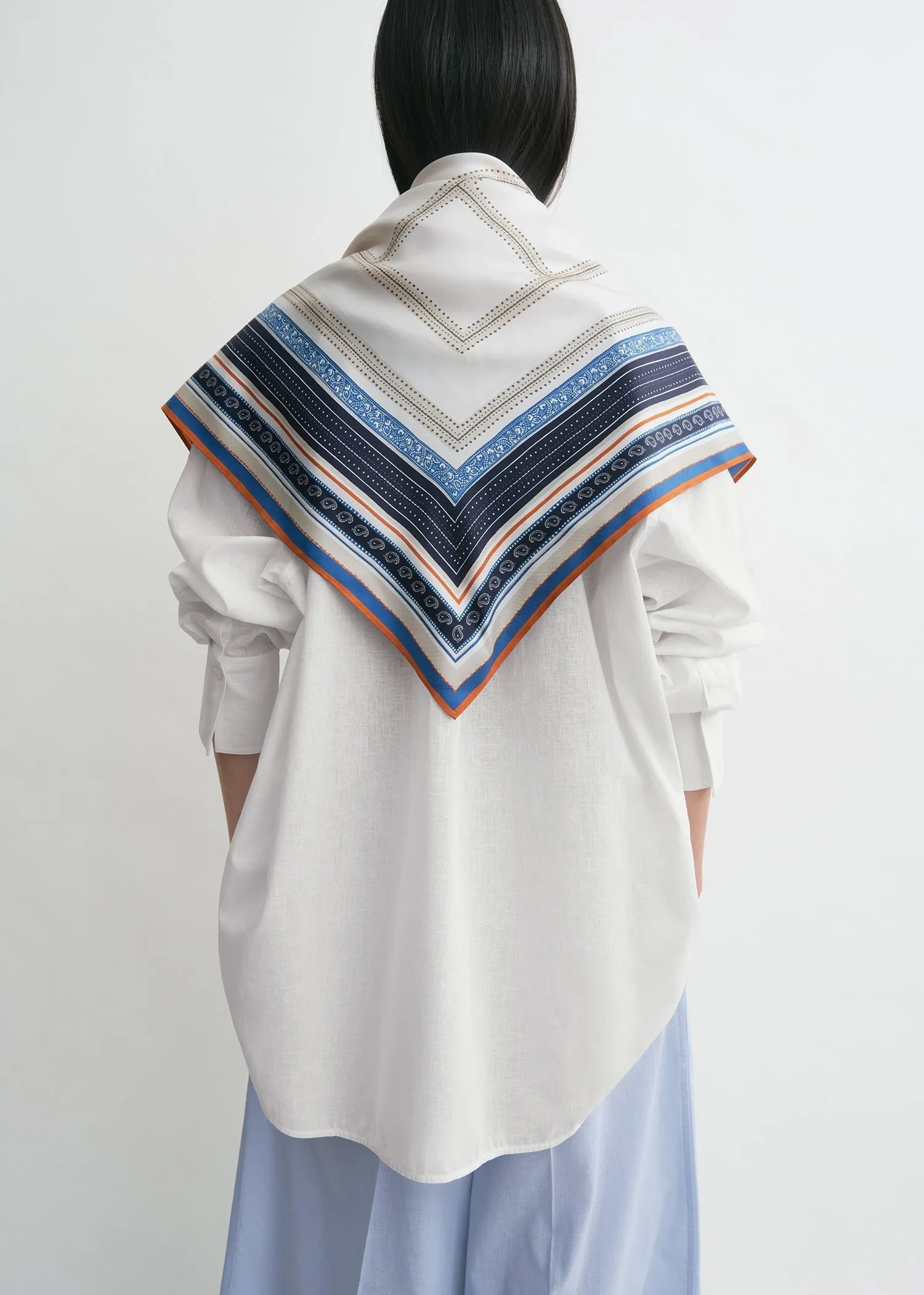 Collector scarf ecru/navy sold by Toteme product image thumbnail 3