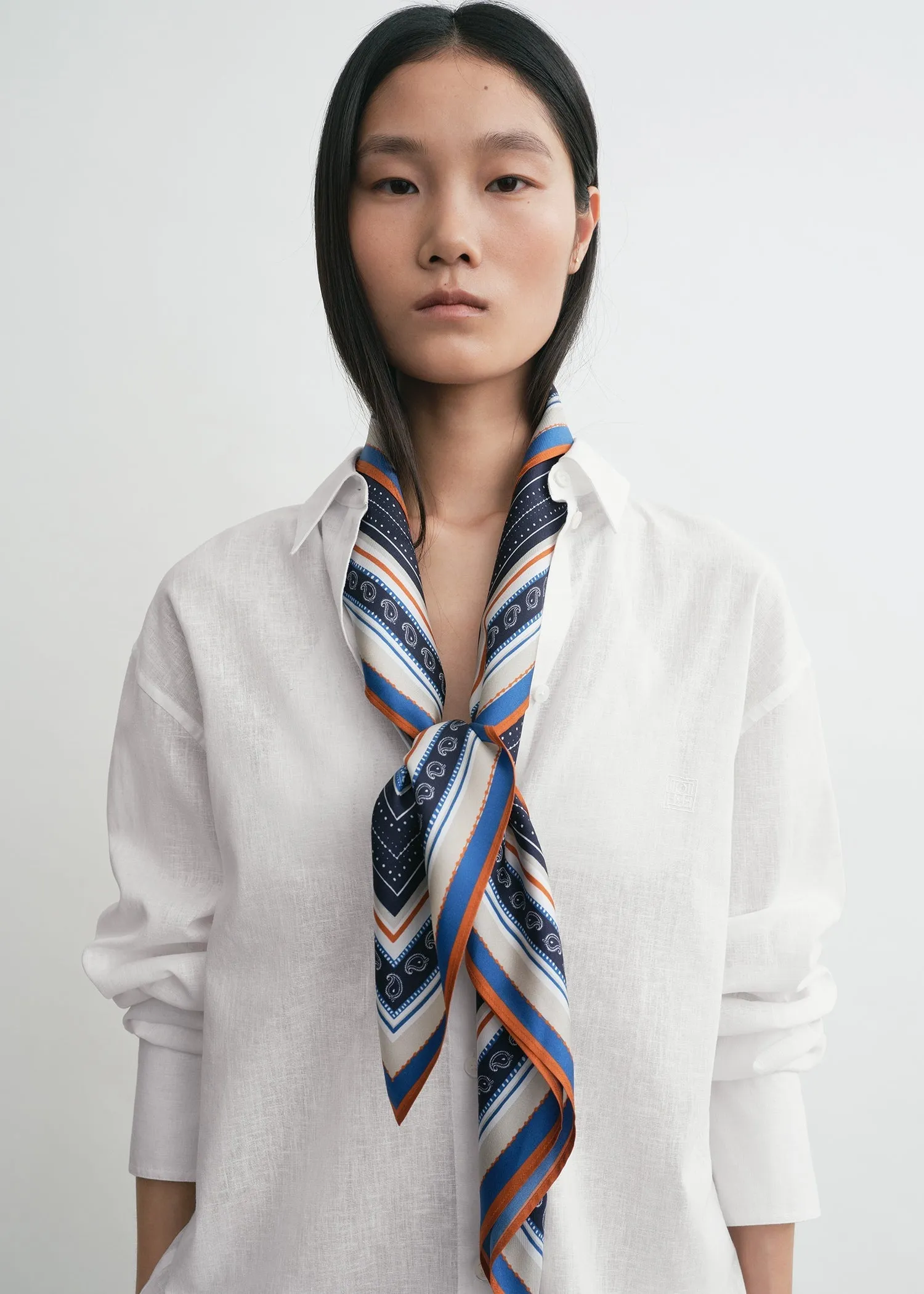 Collector scarf ecru/navy sold by Toteme product image thumbnail 2