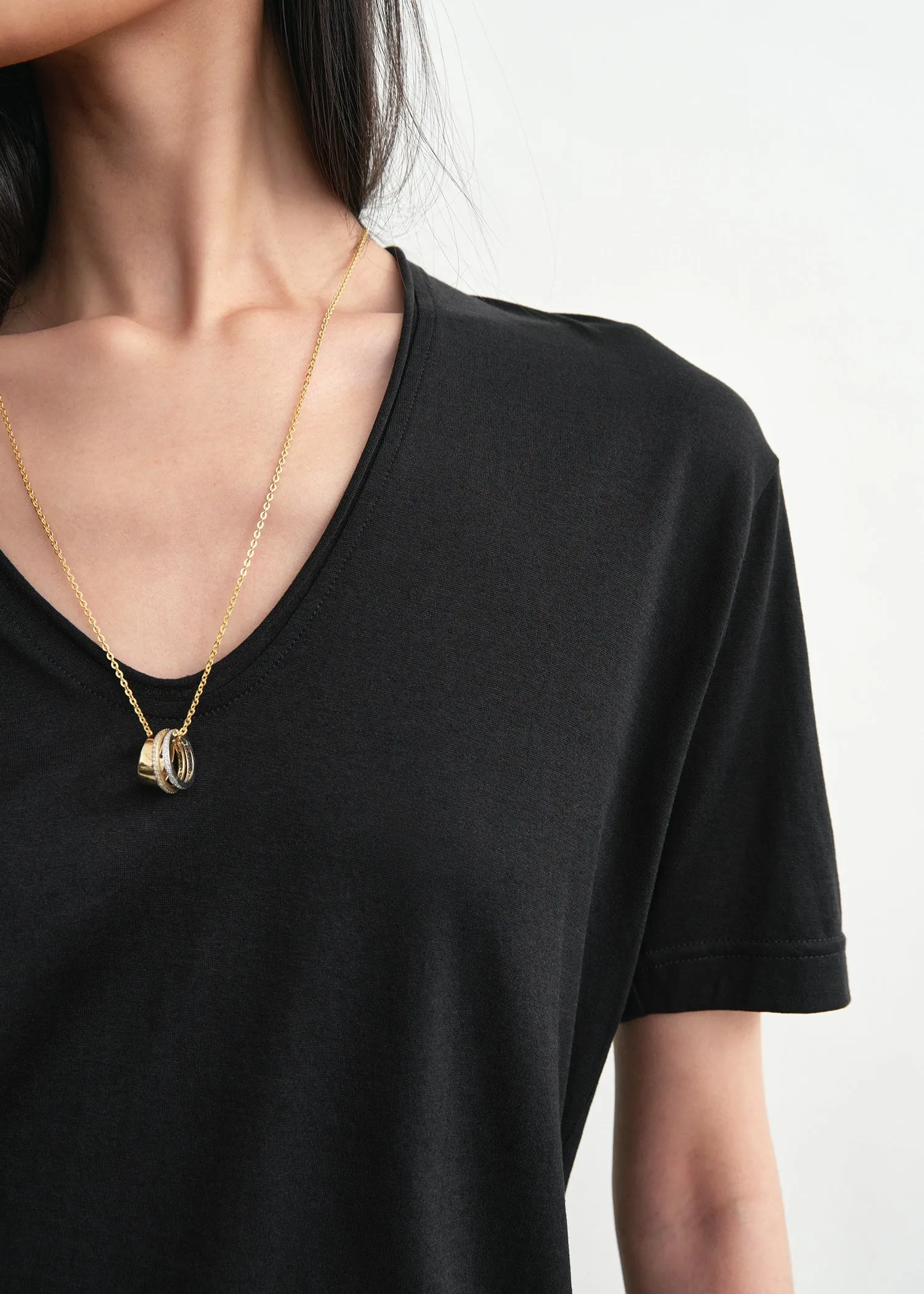 Cotton silk tee black sold by Toteme product image thumbnail 4