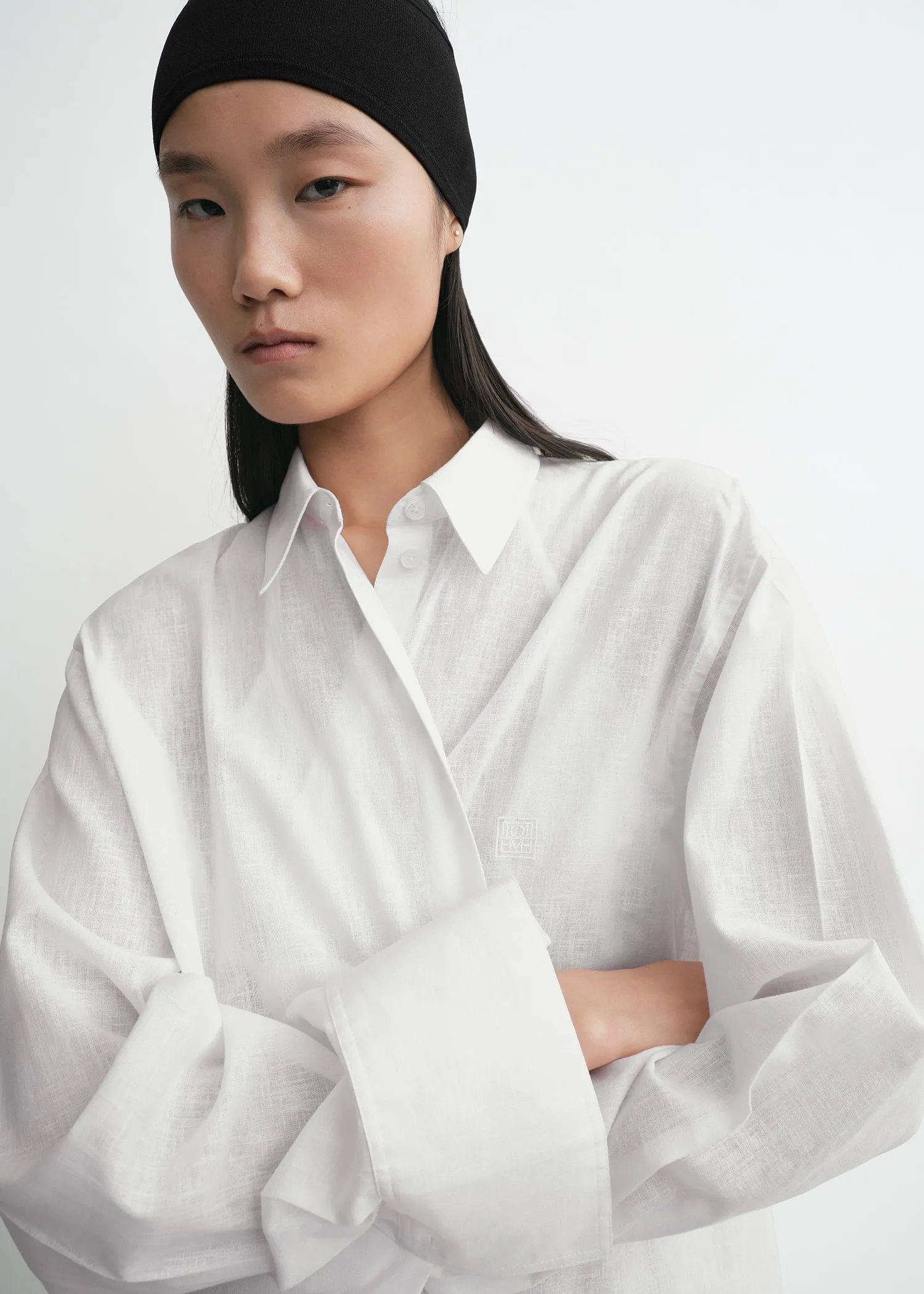 Oversized summer shirt white sold by Toteme product image thumbnail 4